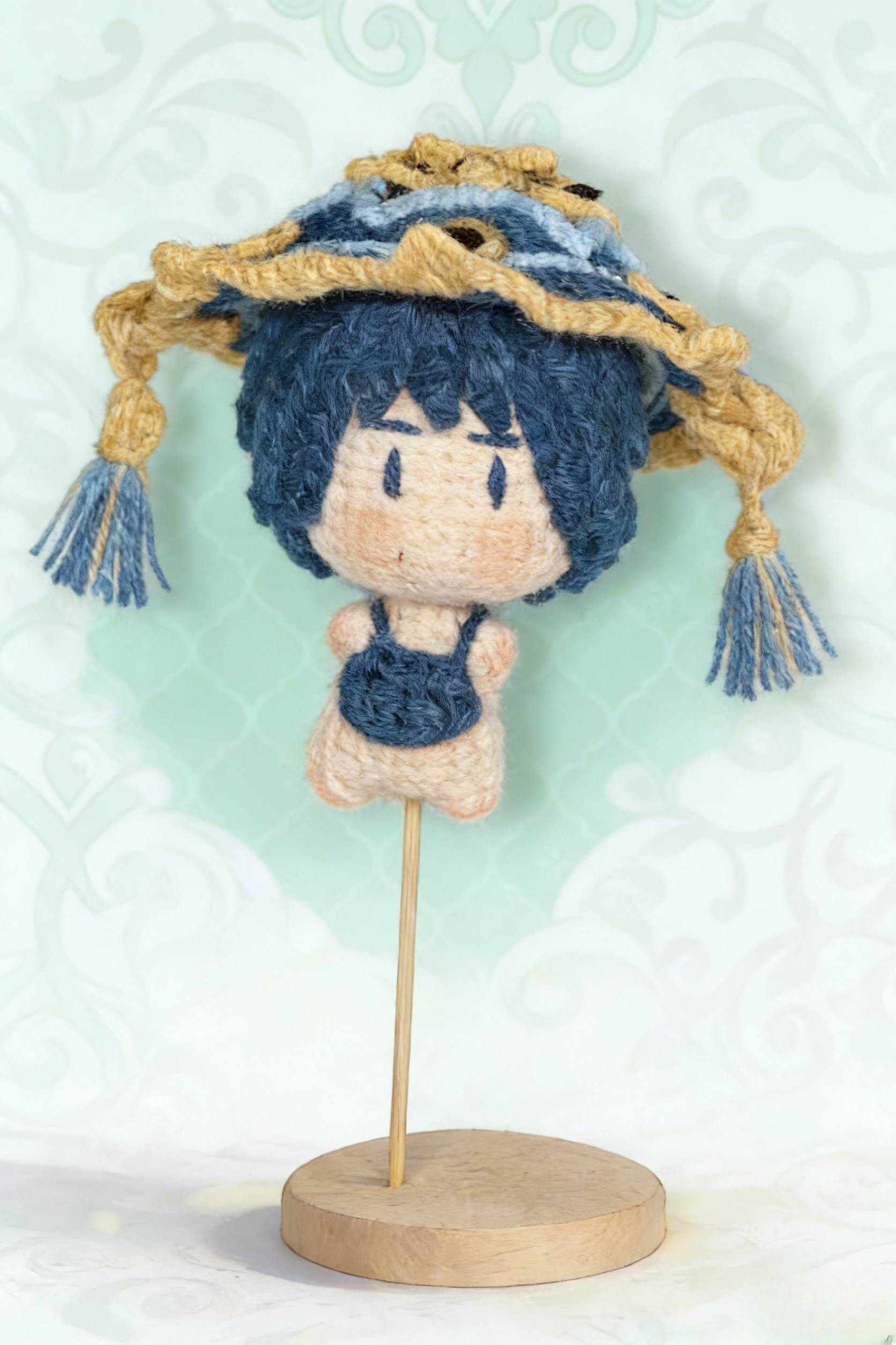 [Finished Product] Custom the Genshin Game Kunikuzushi （Scaramouche）Fan Art - Handmade Crochet Keychain Charm