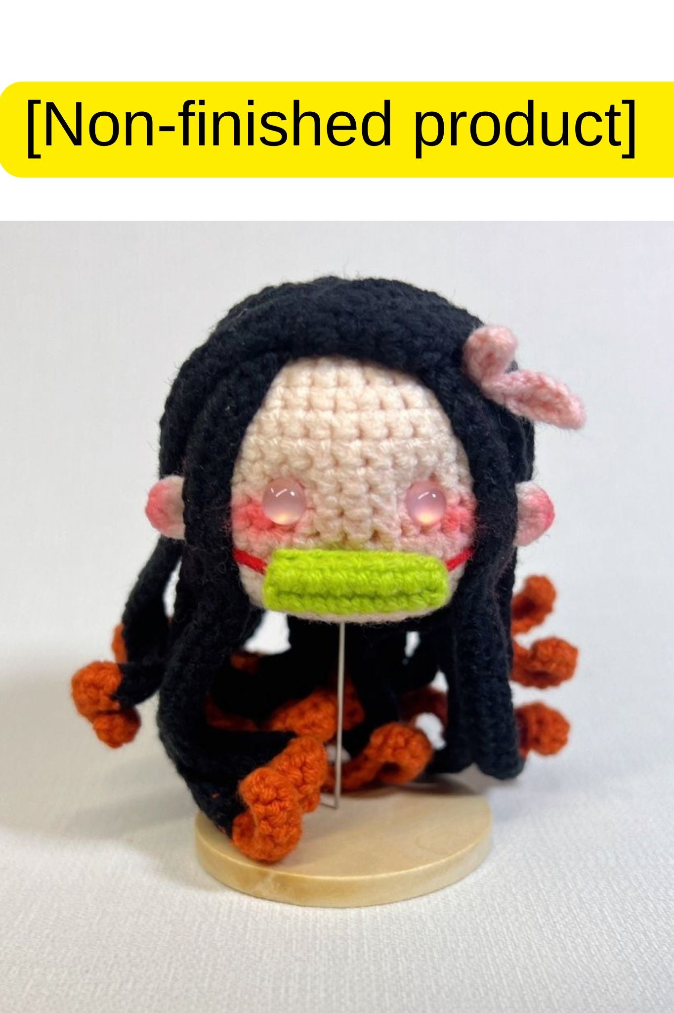 Finished Product Kimetsu No Yaiba Kamado Nezuko Fan Art - Handmade Crochet Keychain Charm