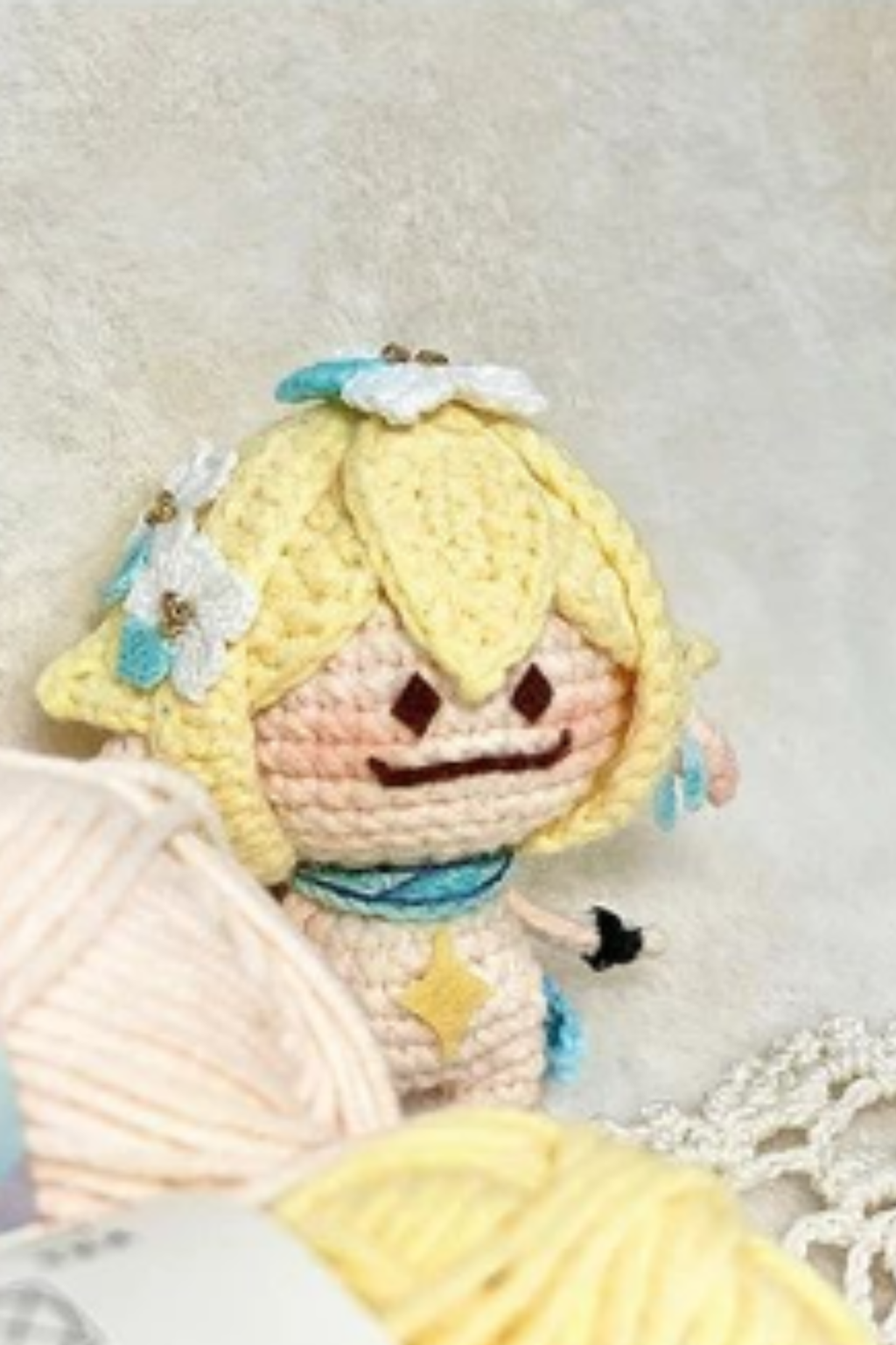 Aranara Crochet Plush - Handmade Yarn Doll from Genshin Impact
