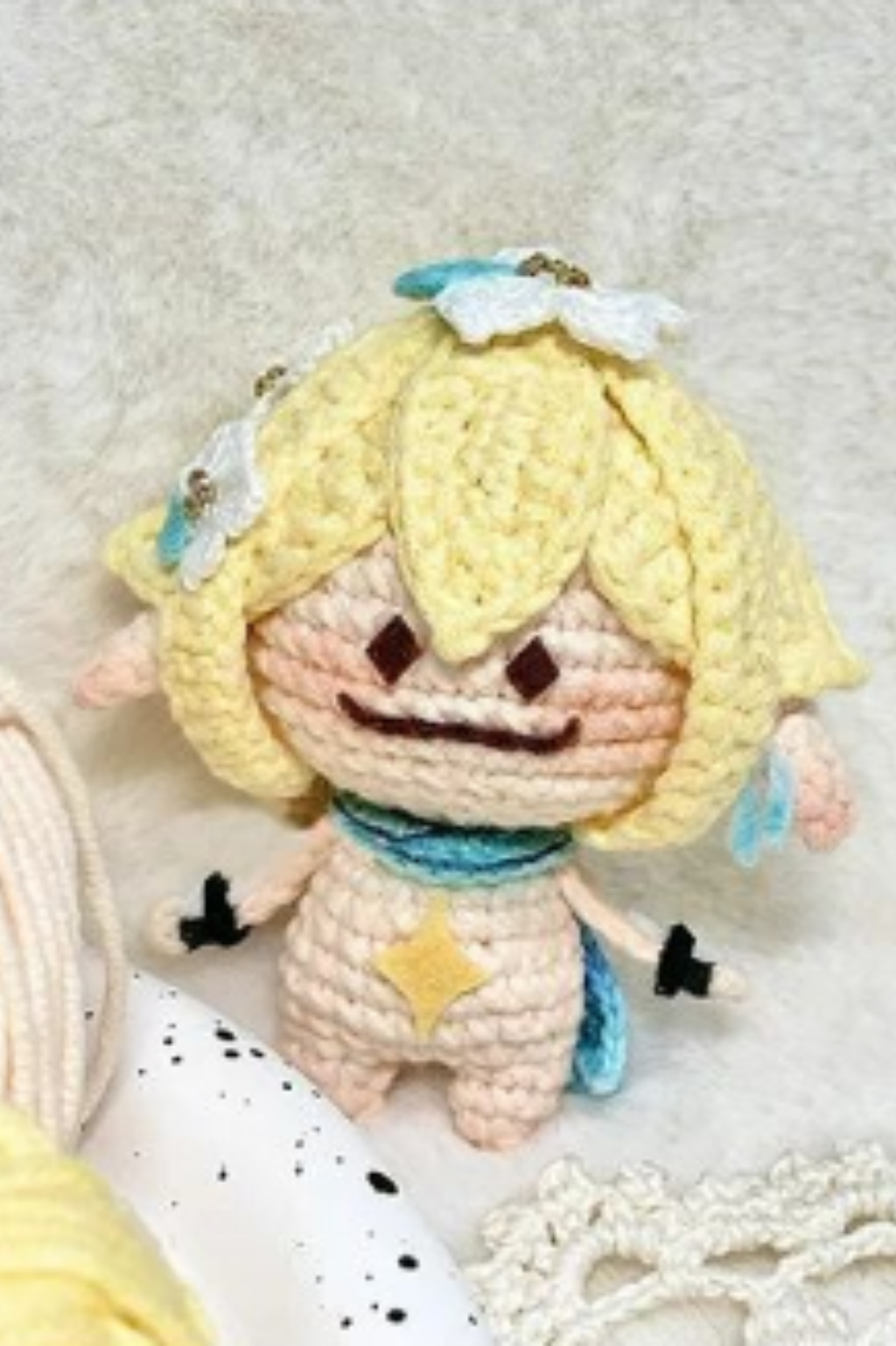 Aranara Crochet Plush - Handmade Yarn Doll from Genshin Impact