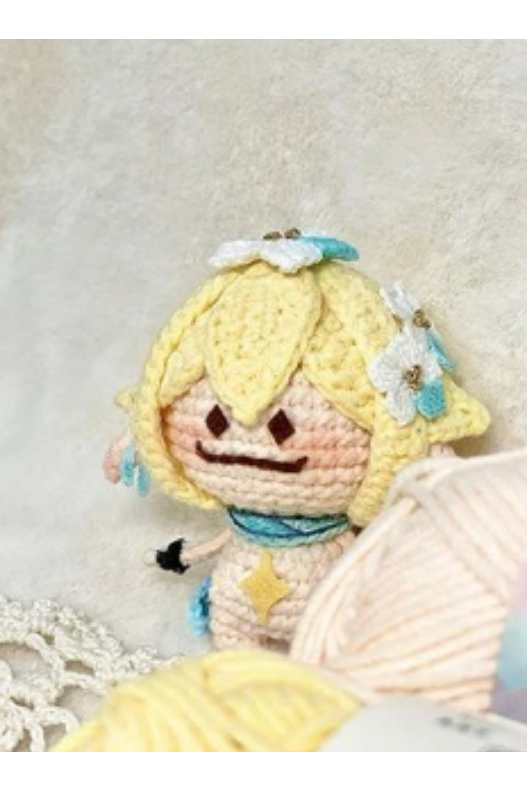 Aranara Crochet Plush - Handmade Yarn Doll from Genshin Impact