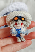 Finished Product Arknights Game Skadi Hand-Crocheted Finished Yarn Doll Keychain