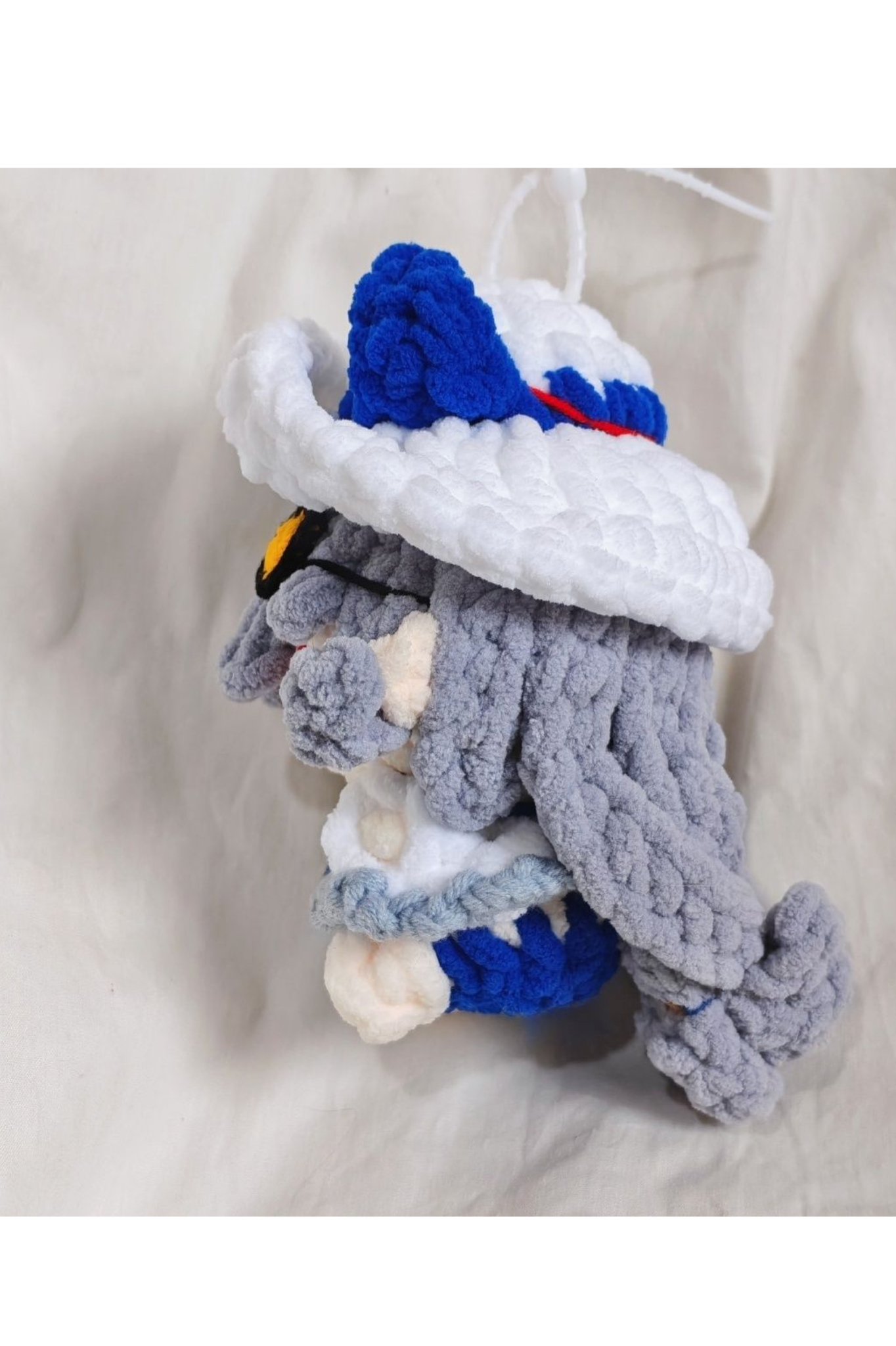 Finished Product Arknights Game Skadi Hand-Crocheted Finished Yarn Doll Keychain