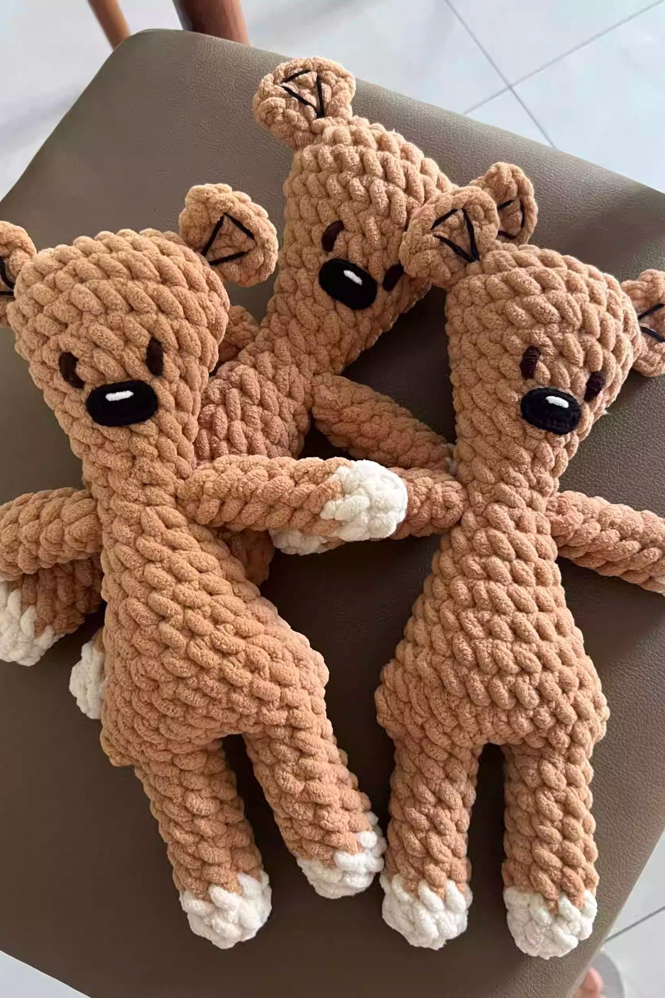 [Promotion!]  Finished Product Classic Teddy Bear - Handmade Crochet Doll Decor & Accessory