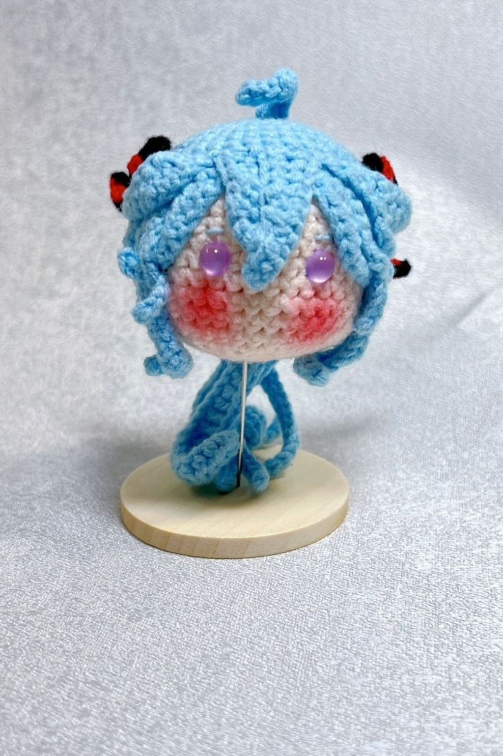 [Finished Product] Custom  Ganyu (Coconut Sheep) Game Fan Art - Handmade Crochet Keychain Charm
