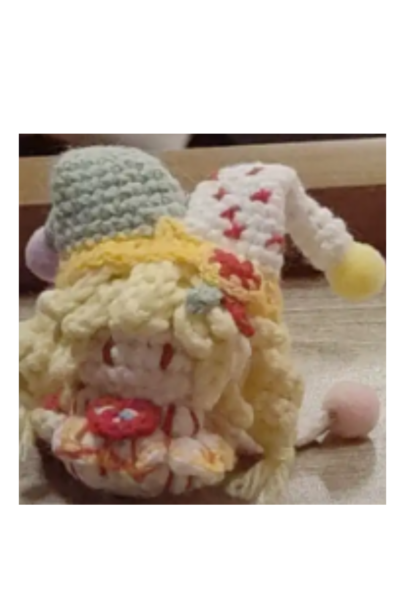 Finished Product Custom Infinity Nikki Game Fan Art - Handmade Crochet Keychain Charm（Carnival Night Clown Style）