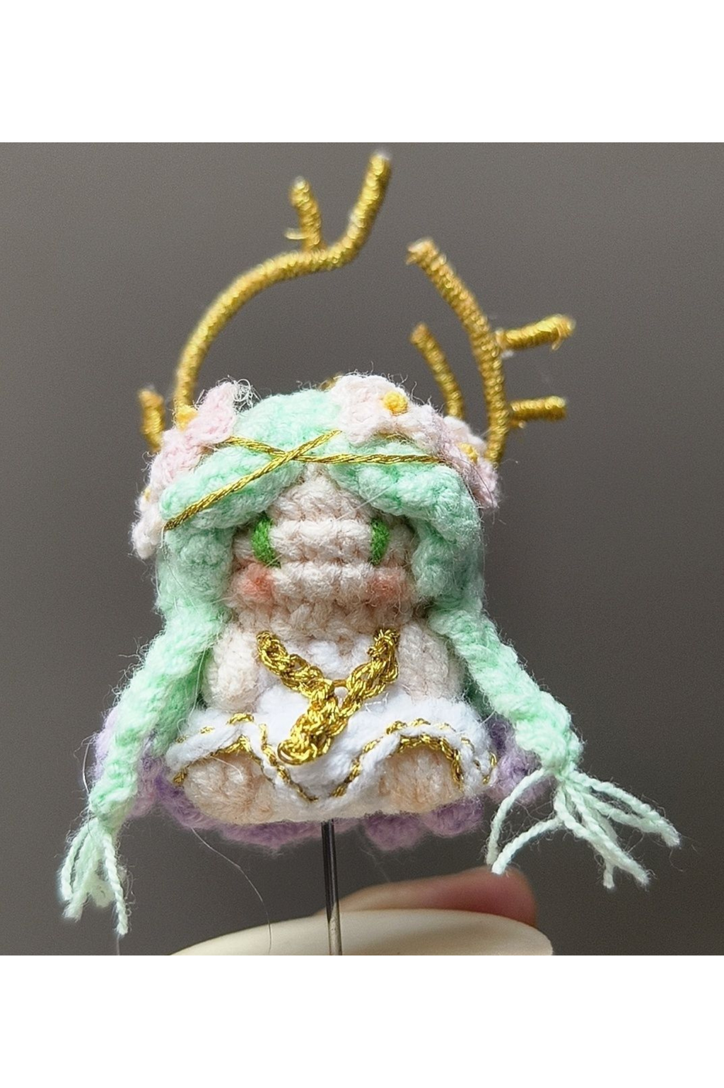 Finished Product Custom Honor of Kings Game Fan Art Diao Chan- Handmade Crochet Keychain Charm