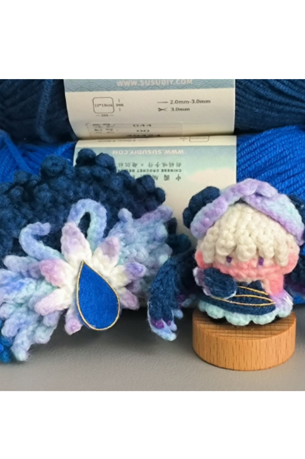 Finished Product Custom Honor of Kings Game Fan Art XIAO QIAO- Handmade Crochet Keychain Charm