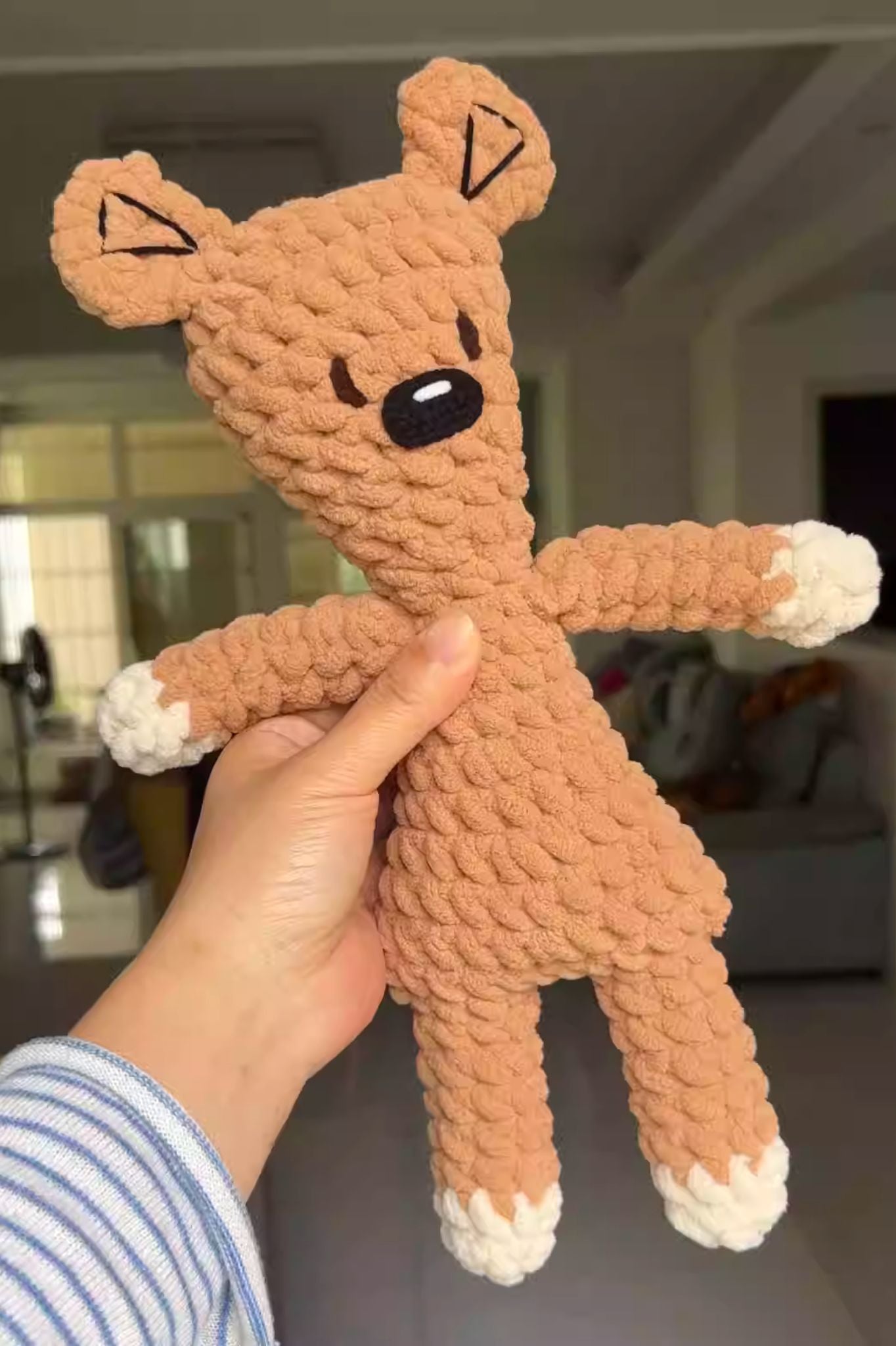 [Promotion!]  Finished Product Classic Teddy Bear - Handmade Crochet Doll Decor & Accessory