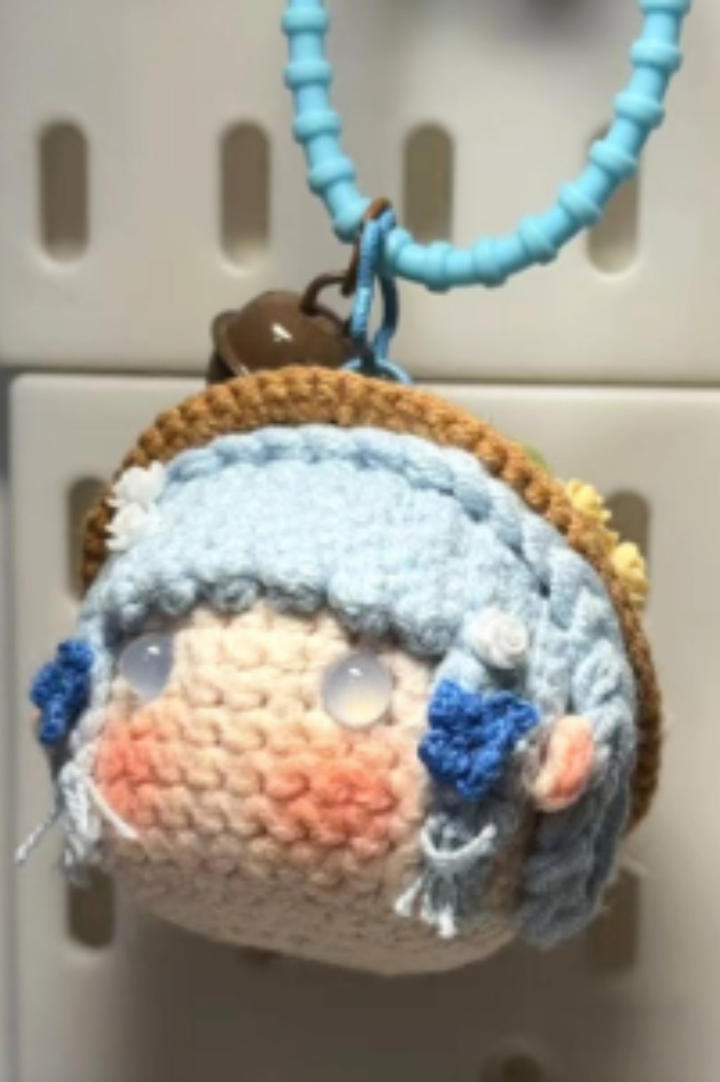[Finished Product] Custom Kamisato Ayaka the Genshin Game Fan Art - Handmade Crochet Keychain Charm