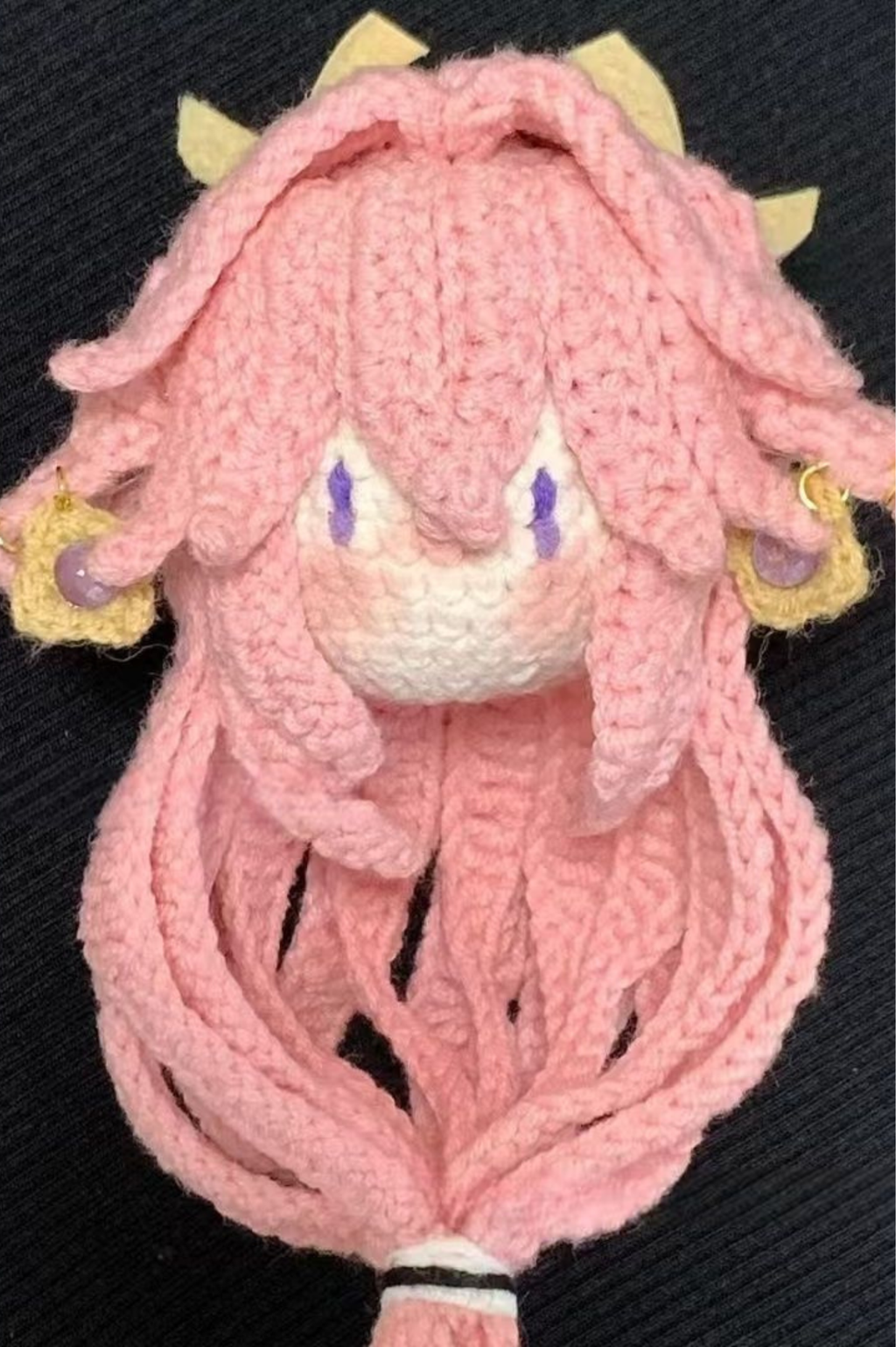 Custom Yae Miko the Genshin Game Fan Art - Handmade Crochet Keychain Charm
