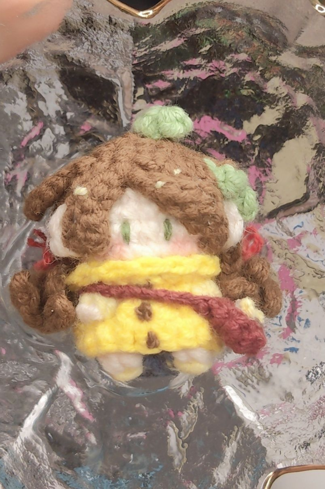 Finished Product Custom Honor of Kings Game Fan Art A GU DUO- Handmade Crochet Keychain Charm