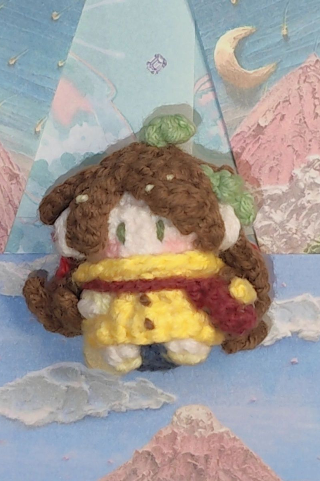 Finished Product Custom Honor of Kings Game Fan Art A GU DUO- Handmade Crochet Keychain Charm