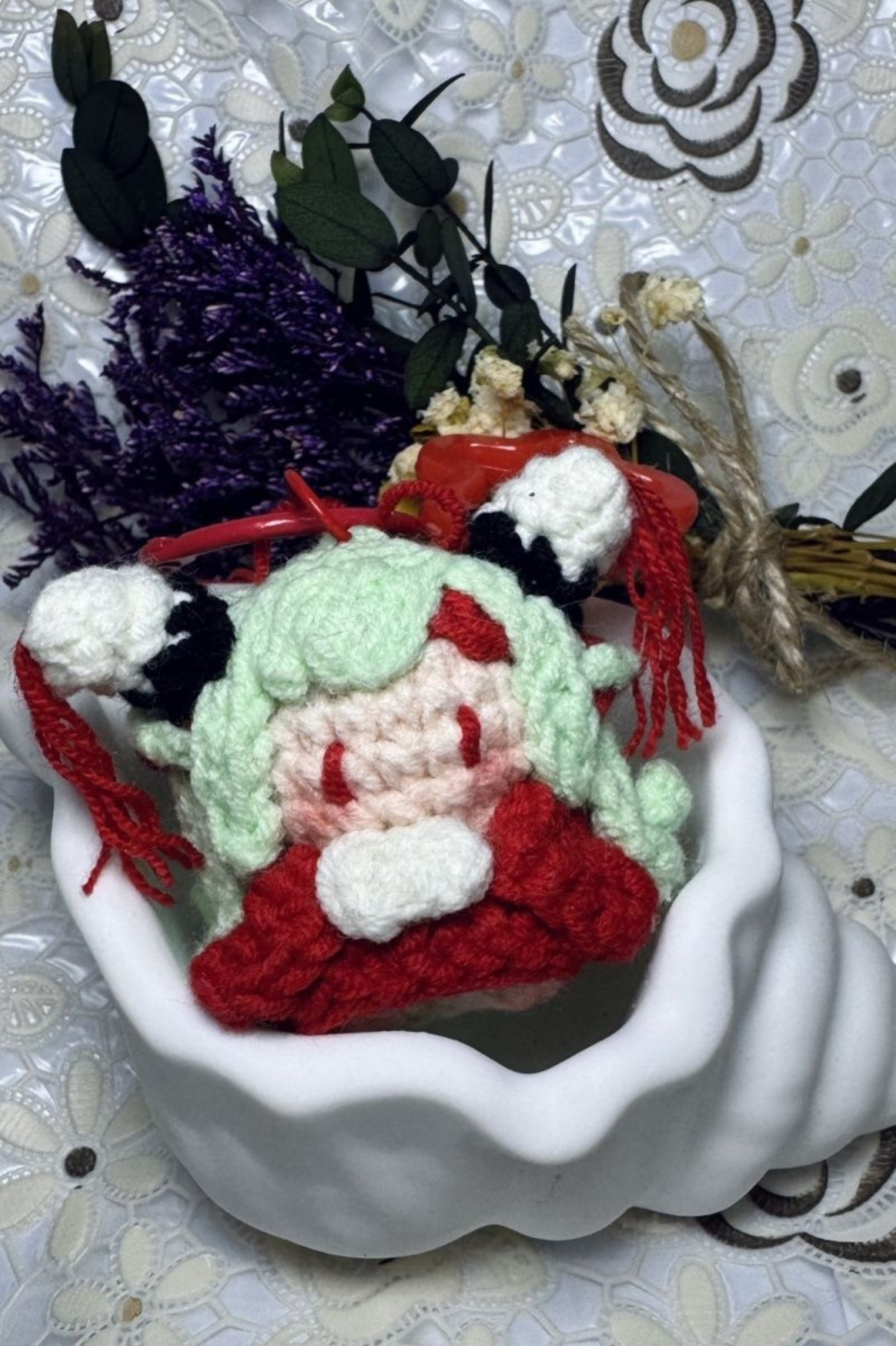 Finished Product Custom Honor of Kings Game Fan Art SHAO SIYUAN- Handmade Crochet Keychain Charm