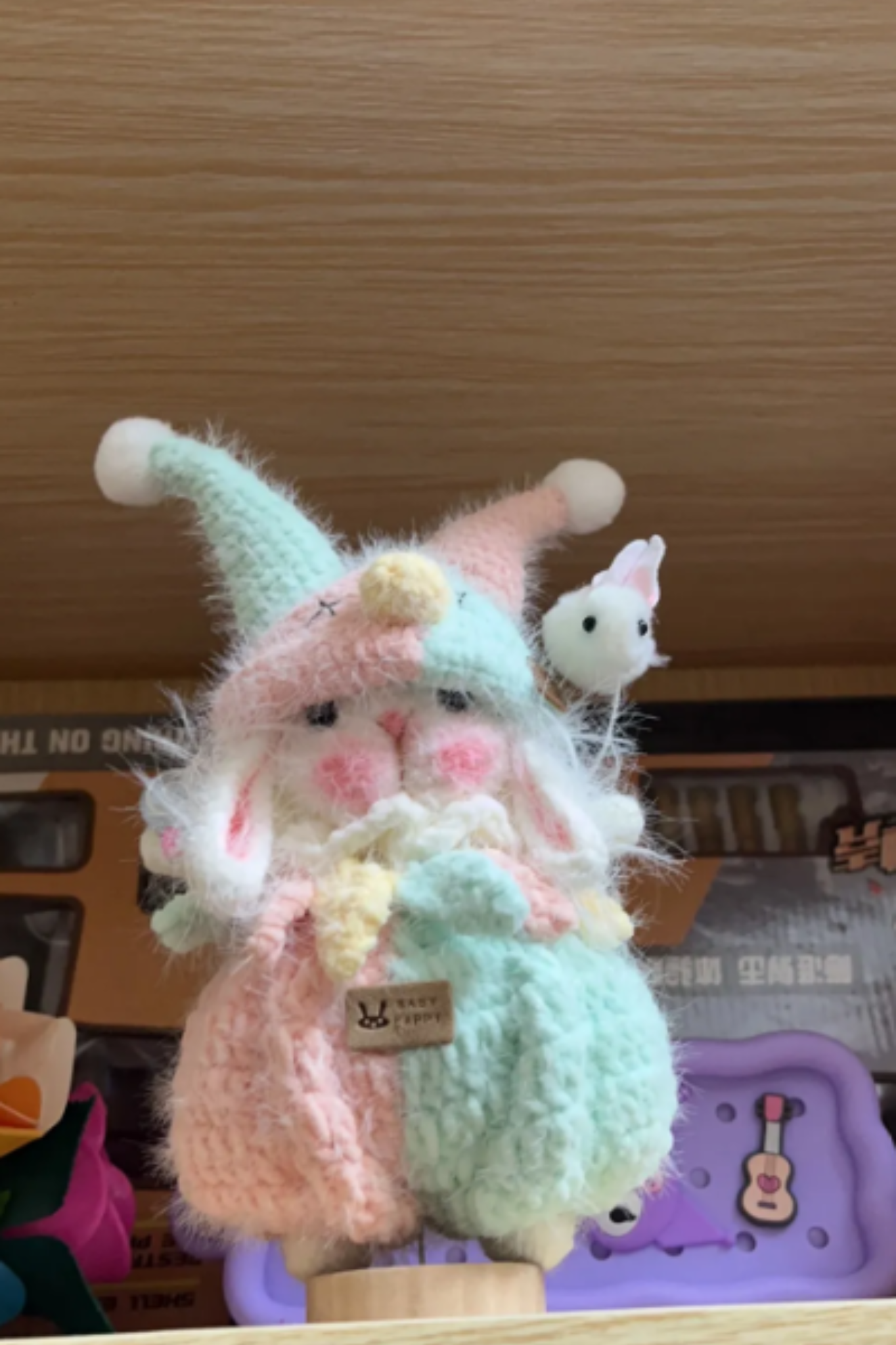 Christmas Clown Bunny Knitted Doll-Cute Christmas decorations handmade crochet items