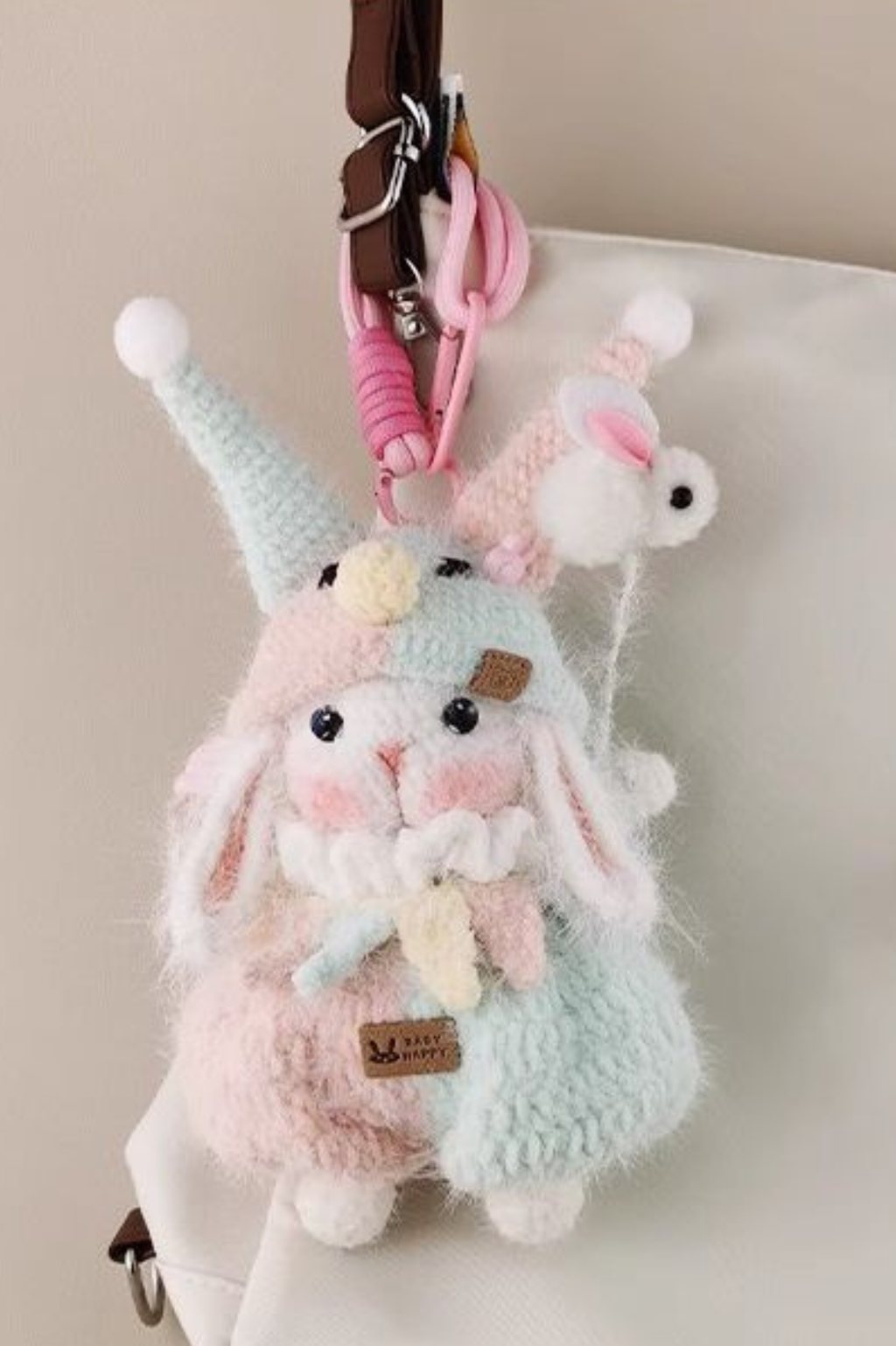 Christmas Clown Bunny Knitted Doll-Cute Christmas decorations handmade crochet items