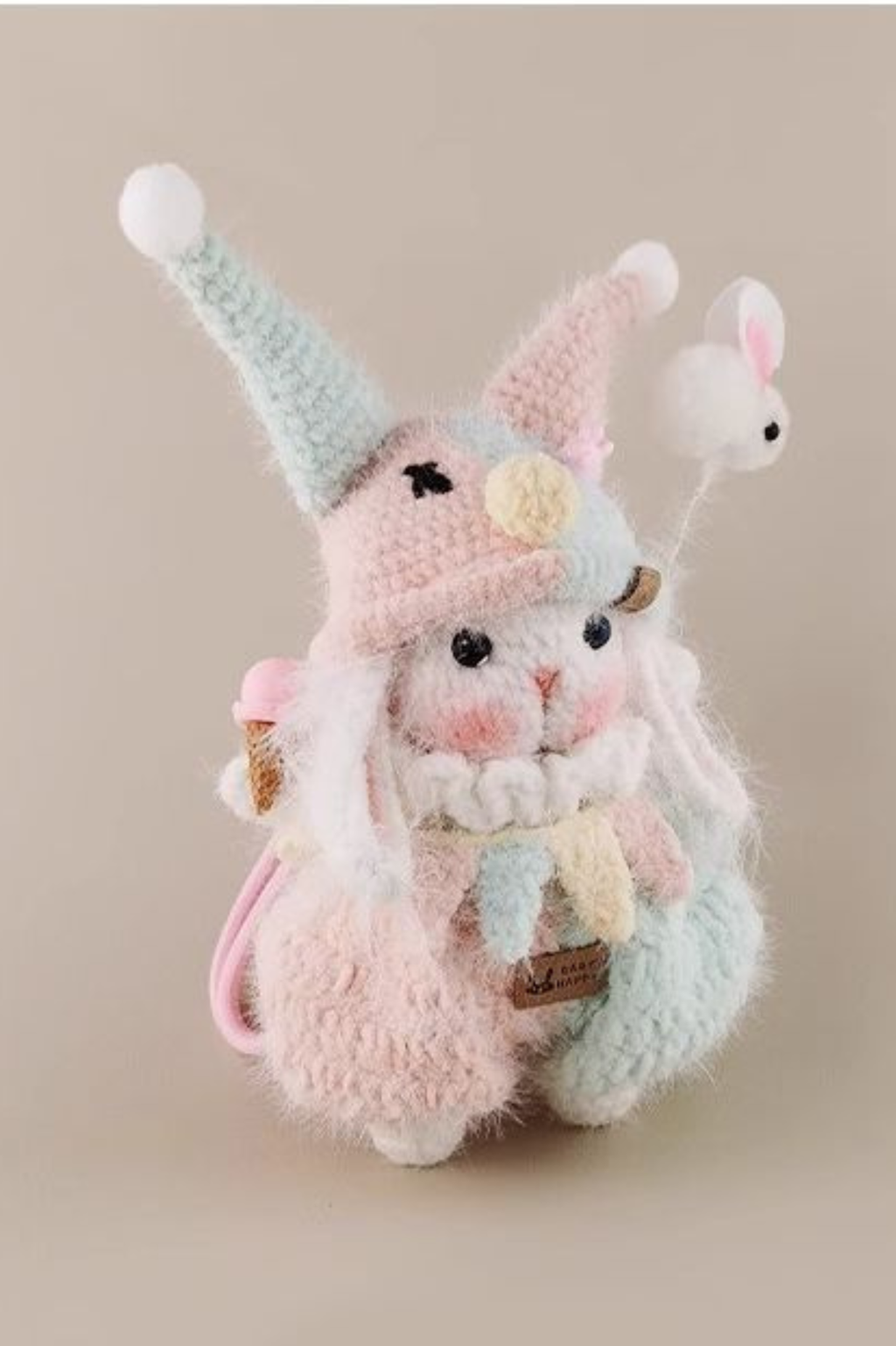 Christmas Clown Bunny Knitted Doll-Cute Christmas decorations handmade crochet items