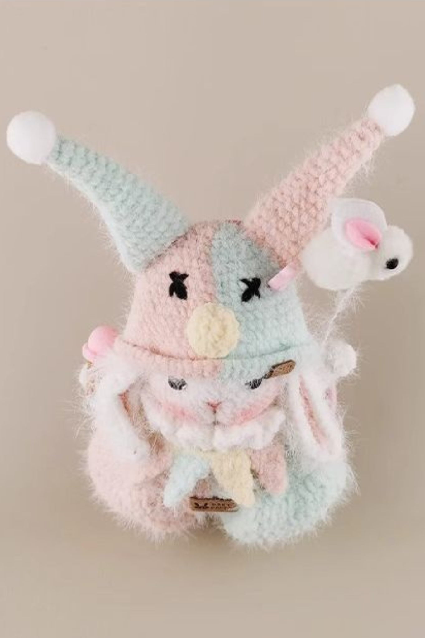 Christmas Clown Bunny Knitted Doll-Cute Christmas decorations handmade crochet items