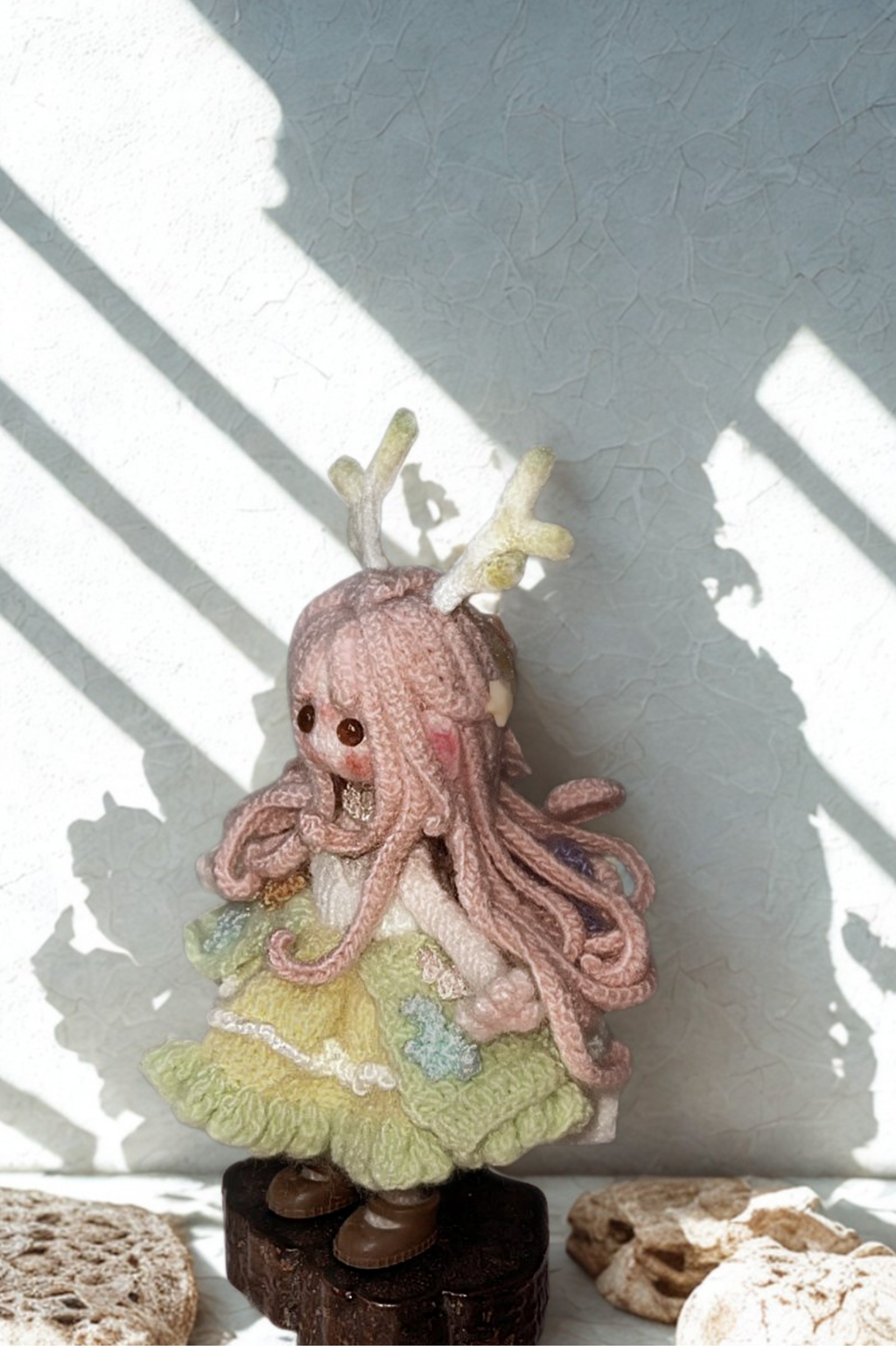 Finished Product Deer Antler Elf woven doll Handmade Crochet Charm & Ornament