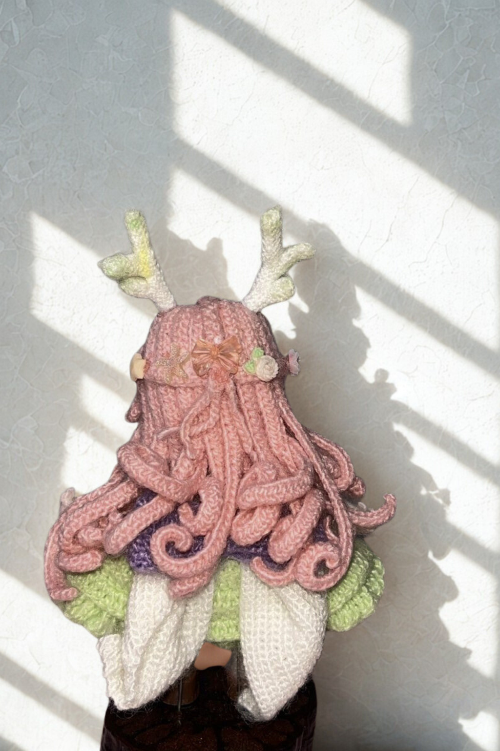 Finished Product Deer Antler Elf woven doll Handmade Crochet Charm & Ornament