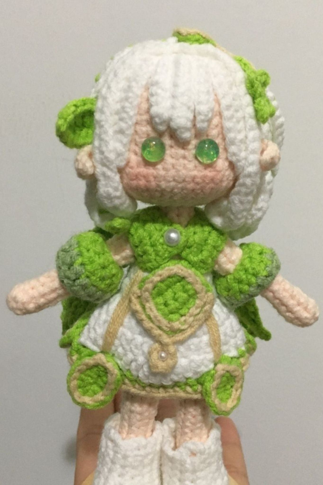 [Finished Product] Custom Nahida the Genshin Game Fan Art - Handmade Crochet Keychain Charm