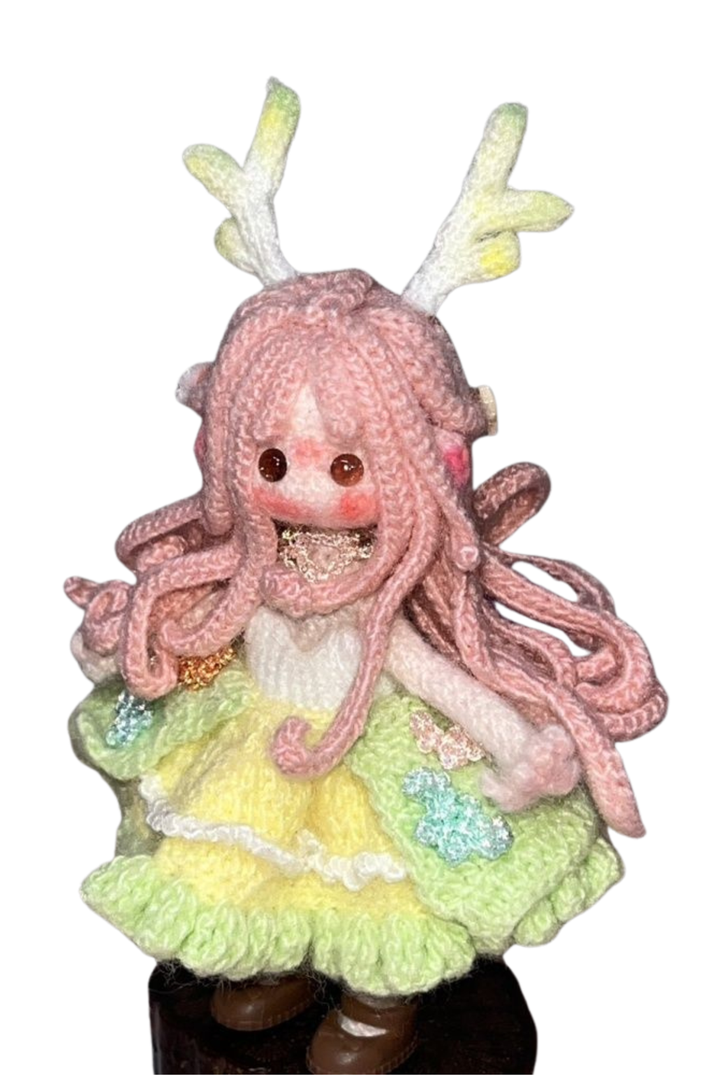 Finished Product Deer Antler Elf woven doll Handmade Crochet Charm & Ornament