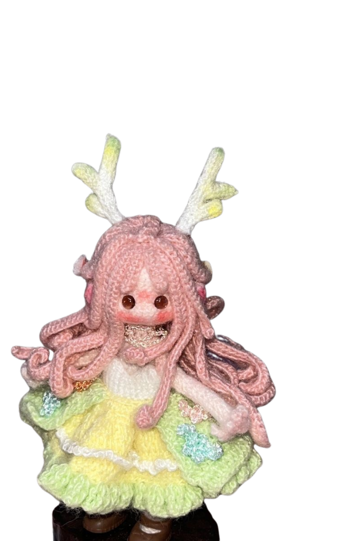 Finished Product Deer Antler Elf woven doll Handmade Crochet Charm & Ornament
