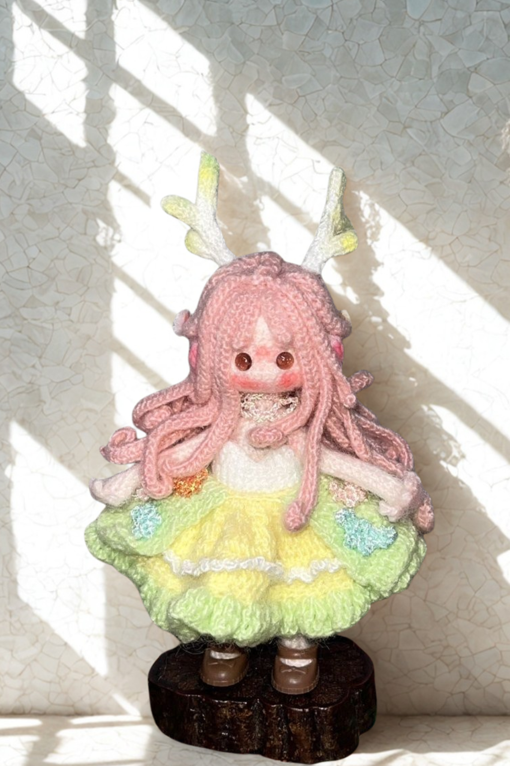 Finished Product Deer Antler Elf woven doll Handmade Crochet Charm & Ornament