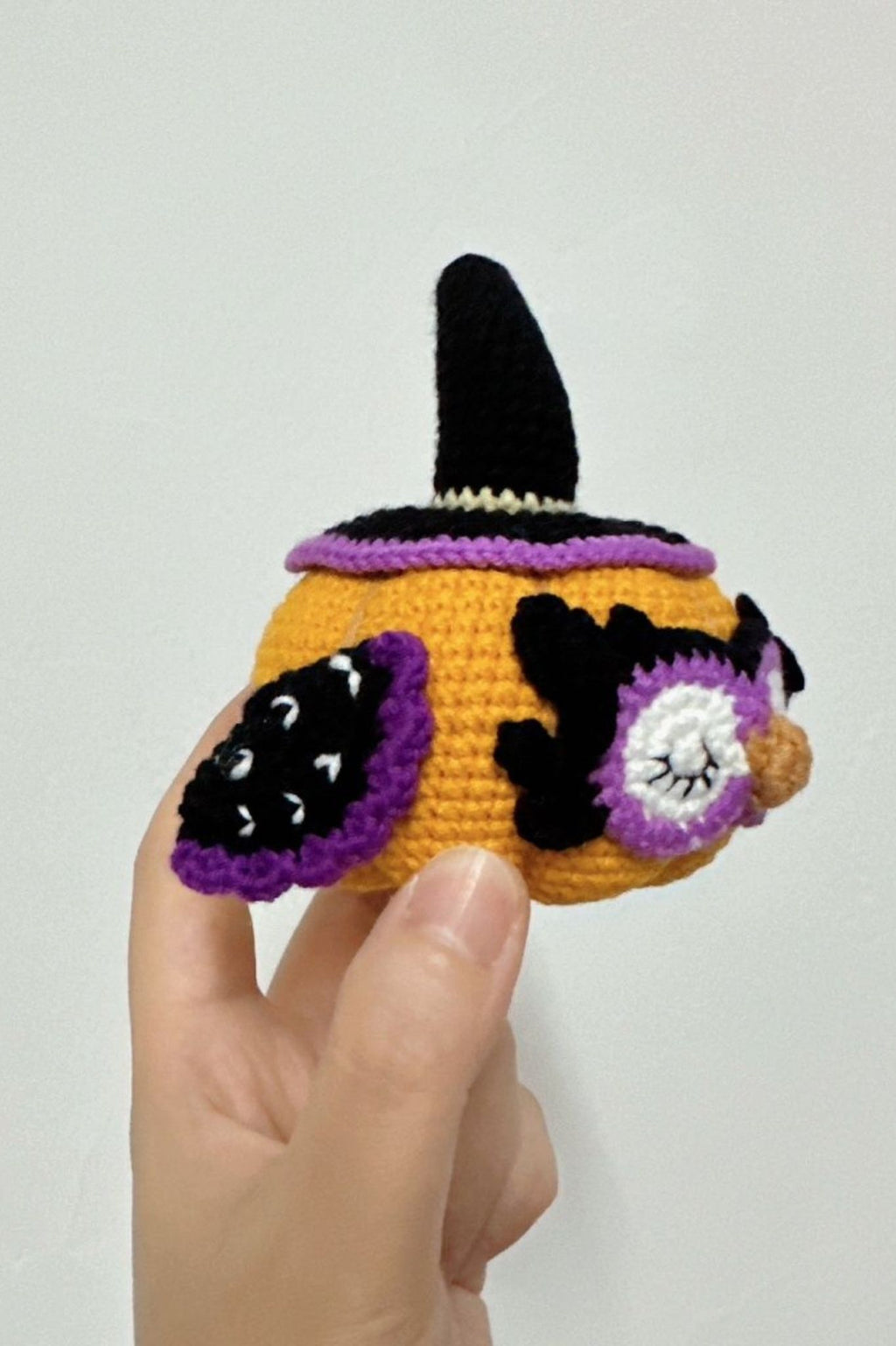 Finished Product Custom Pumpkin-Owl Handmade Crochet Keychain Charm