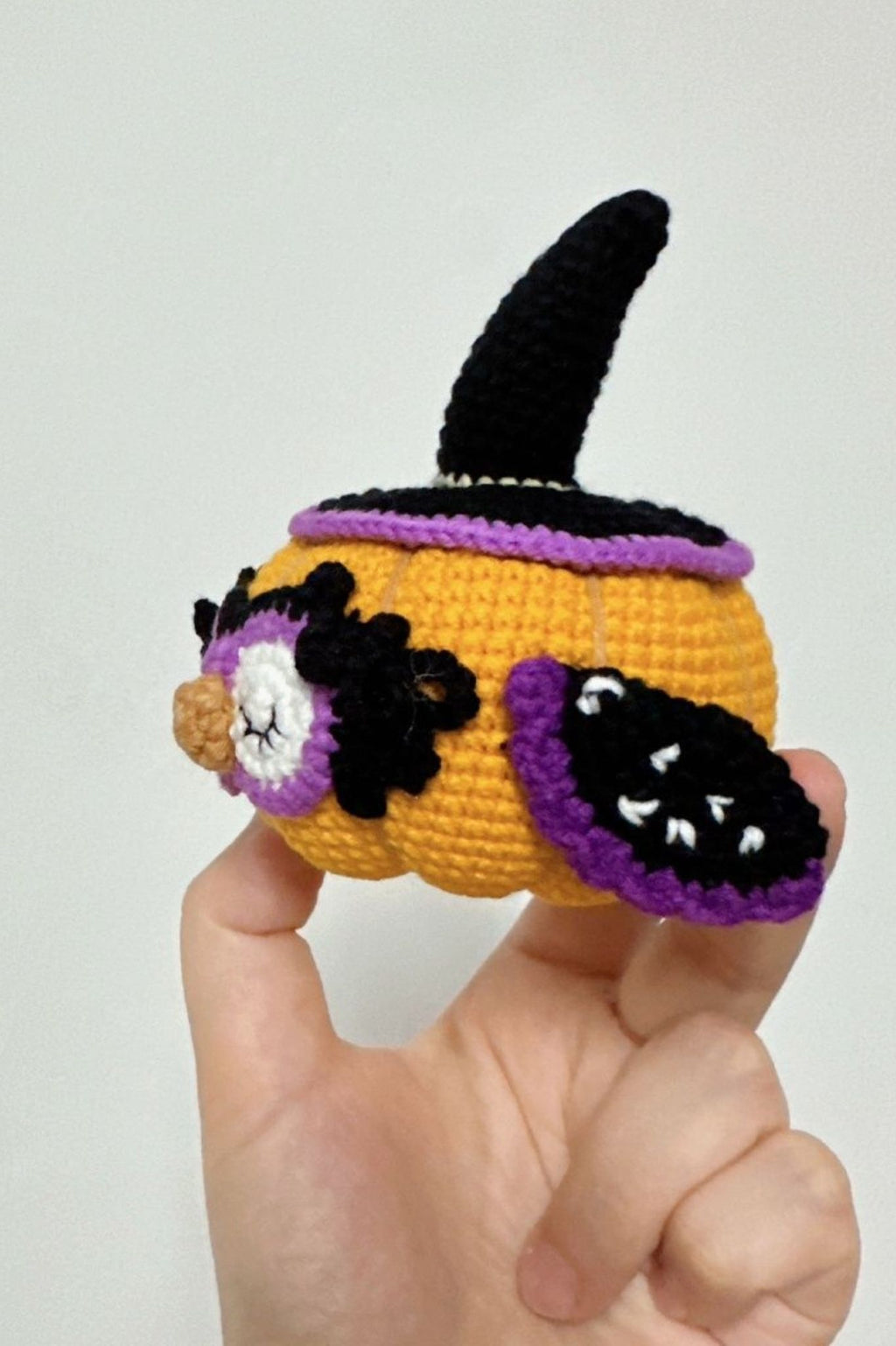 Finished Product Custom Pumpkin-Owl Handmade Crochet Keychain Charm