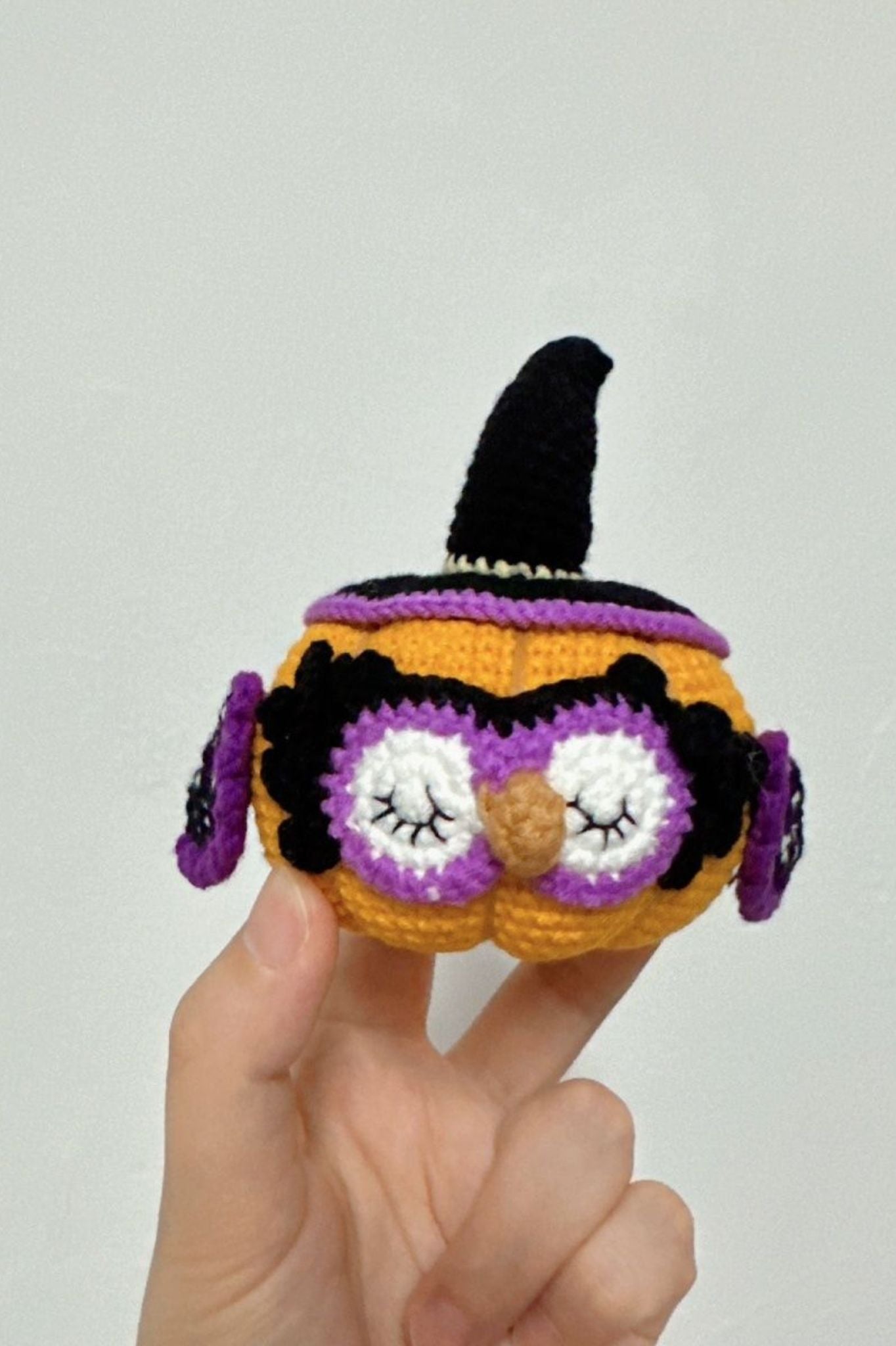 Finished Product Custom Pumpkin-Owl Handmade Crochet Keychain Charm