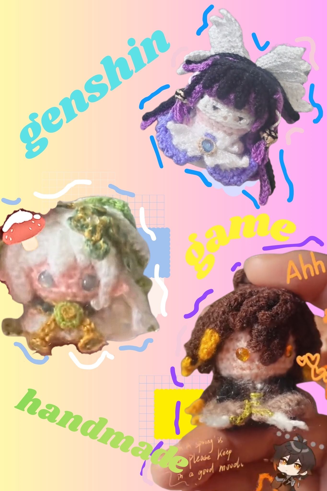 Custom handcrocheted services-Personalized designs exclusive presentation mini-shaped dolls