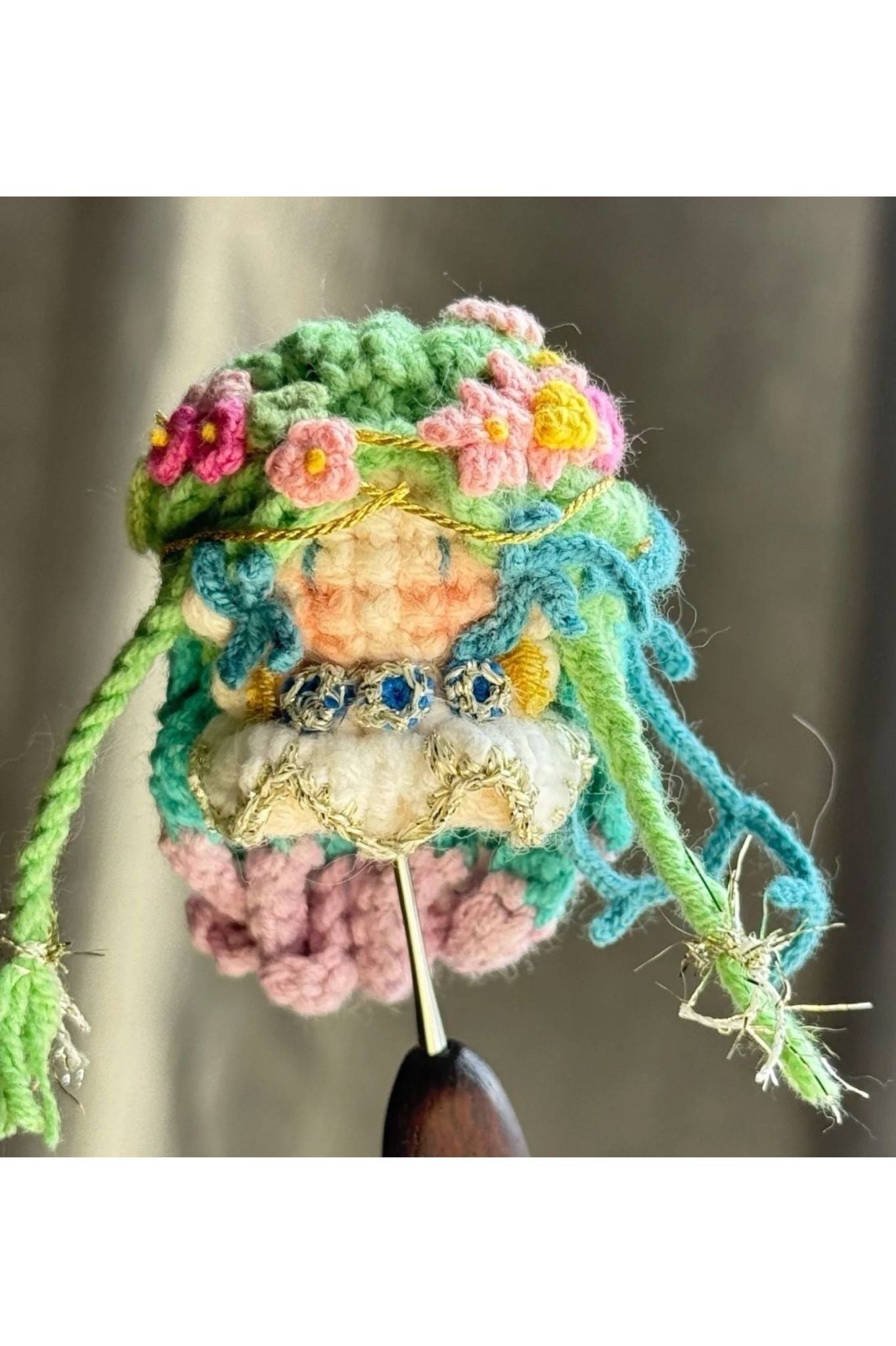 Finished Product Custom Honor of Kings Game Fan Art Diao Chan- Handmade Crochet Keychain Charm