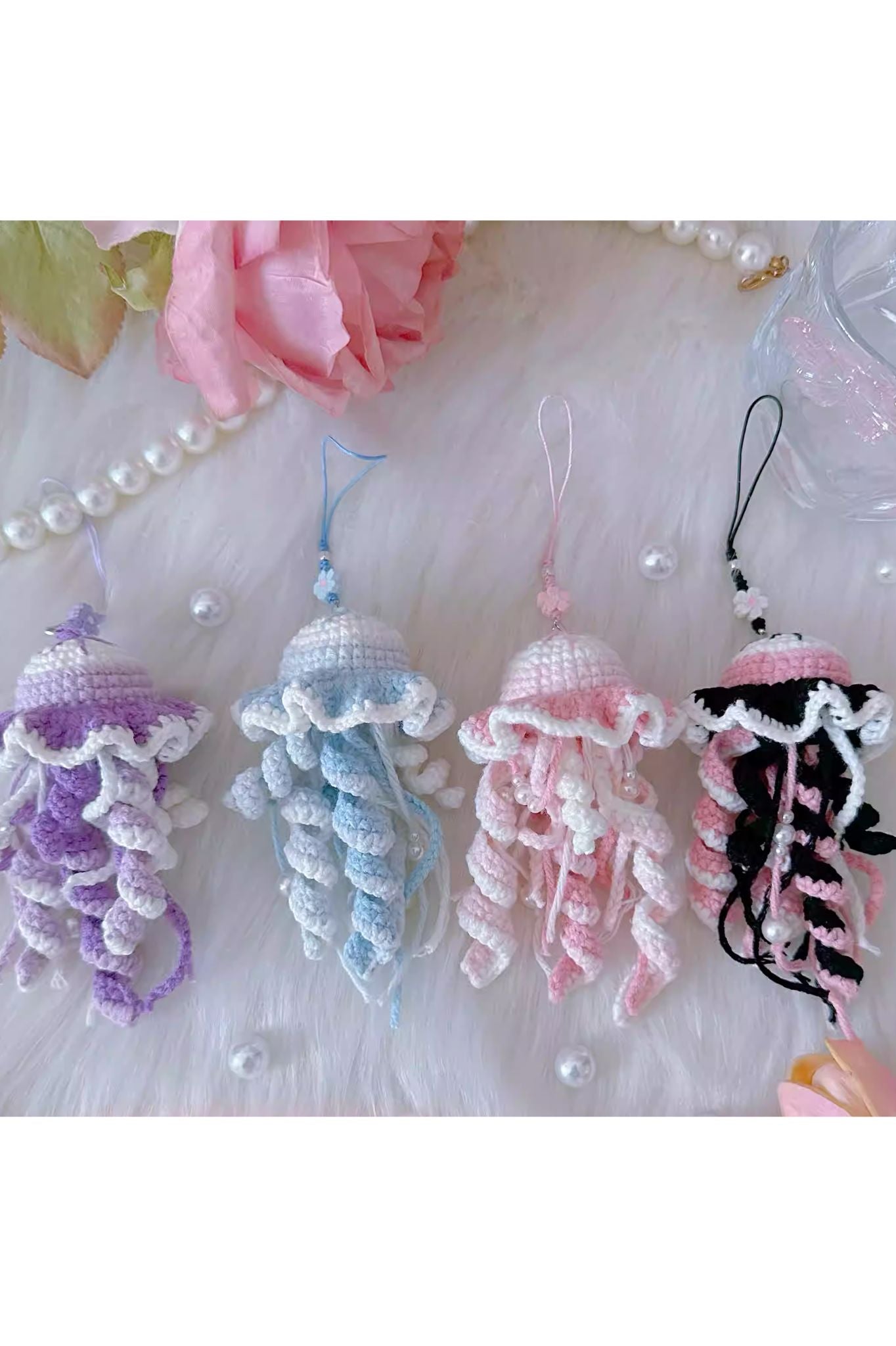 [Finished Product] Custom Gradient Jellyfish Handmade Crochet Keychain Charm Series
