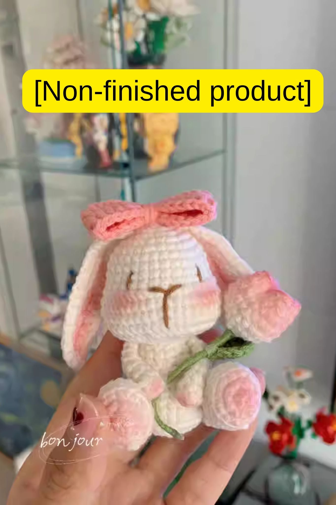 [Finished Product] Vintage Granny Square Lop-eared Rabbit - Handmade Crochet Charm & Decor