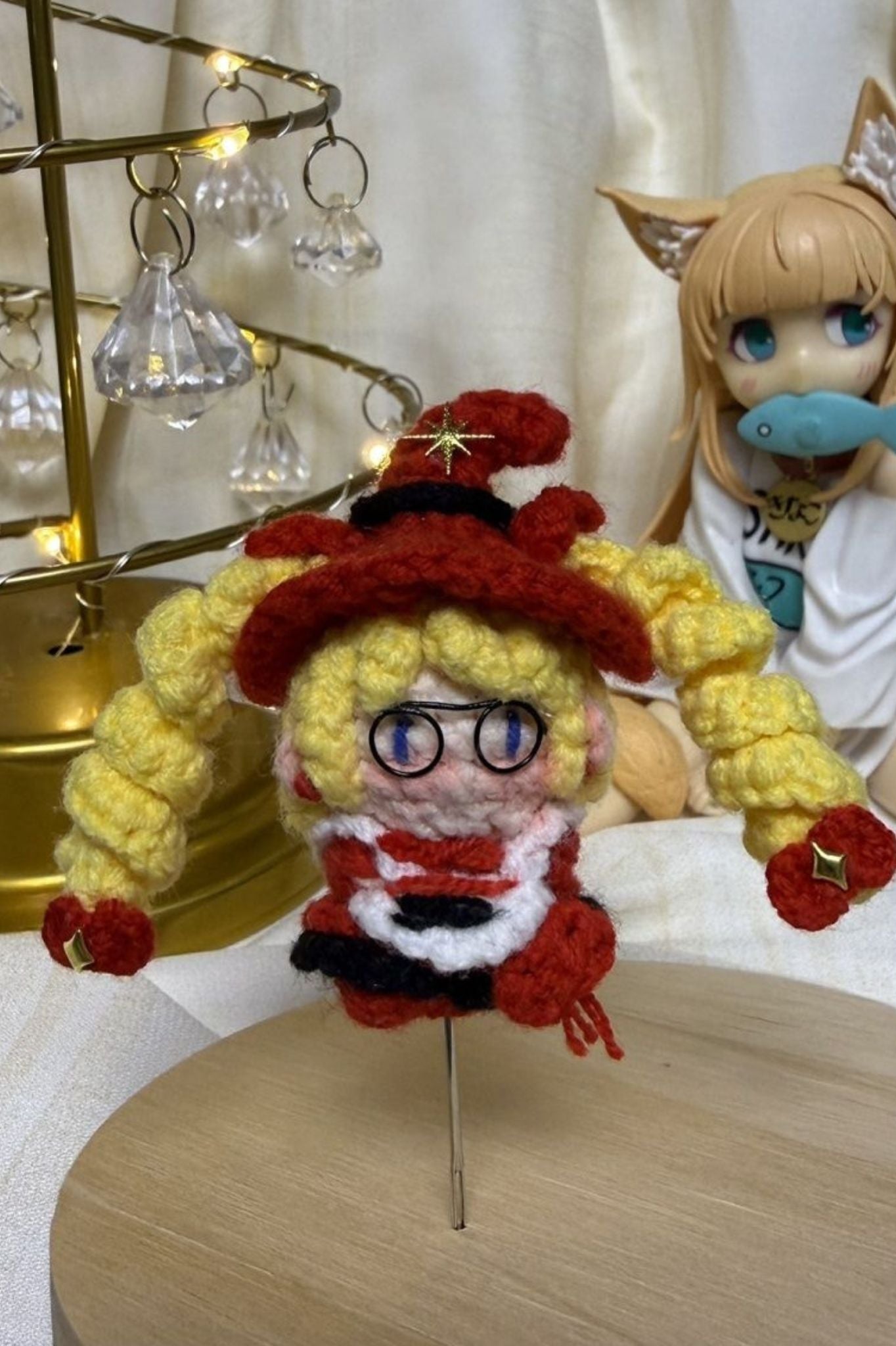 Finished Product Custom Honor of Kings Game Fan Art AN QI LA- Handmade Crochet Keychain Charm