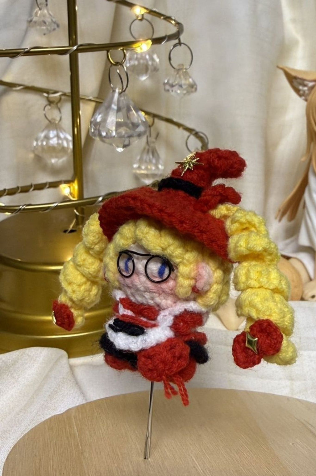 Finished Product Custom Honor of Kings Game Fan Art AN QI LA- Handmade Crochet Keychain Charm