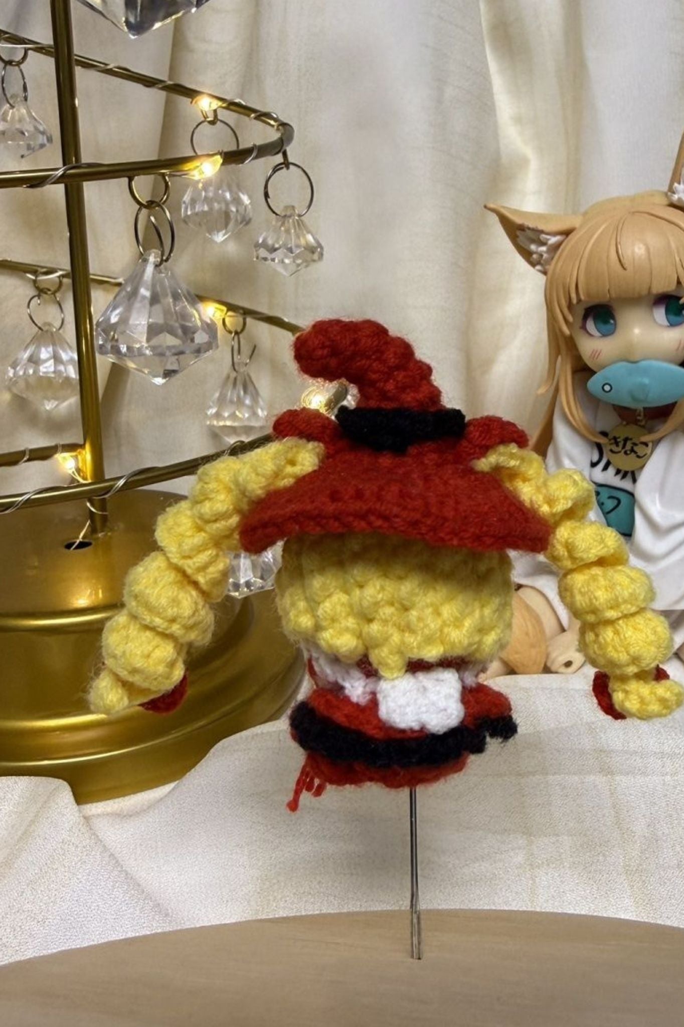 Finished Product Custom Honor of Kings Game Fan Art AN QI LA- Handmade Crochet Keychain Charm