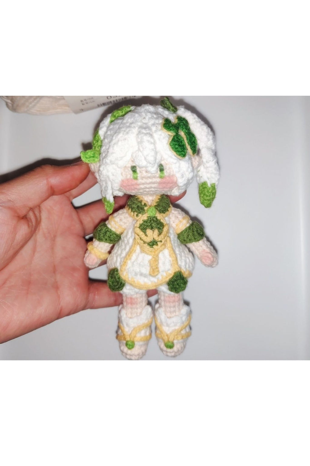 [Finished Product] Custom Nahida the Genshin Game Fan Art - Handmade Crochet Keychain Charm