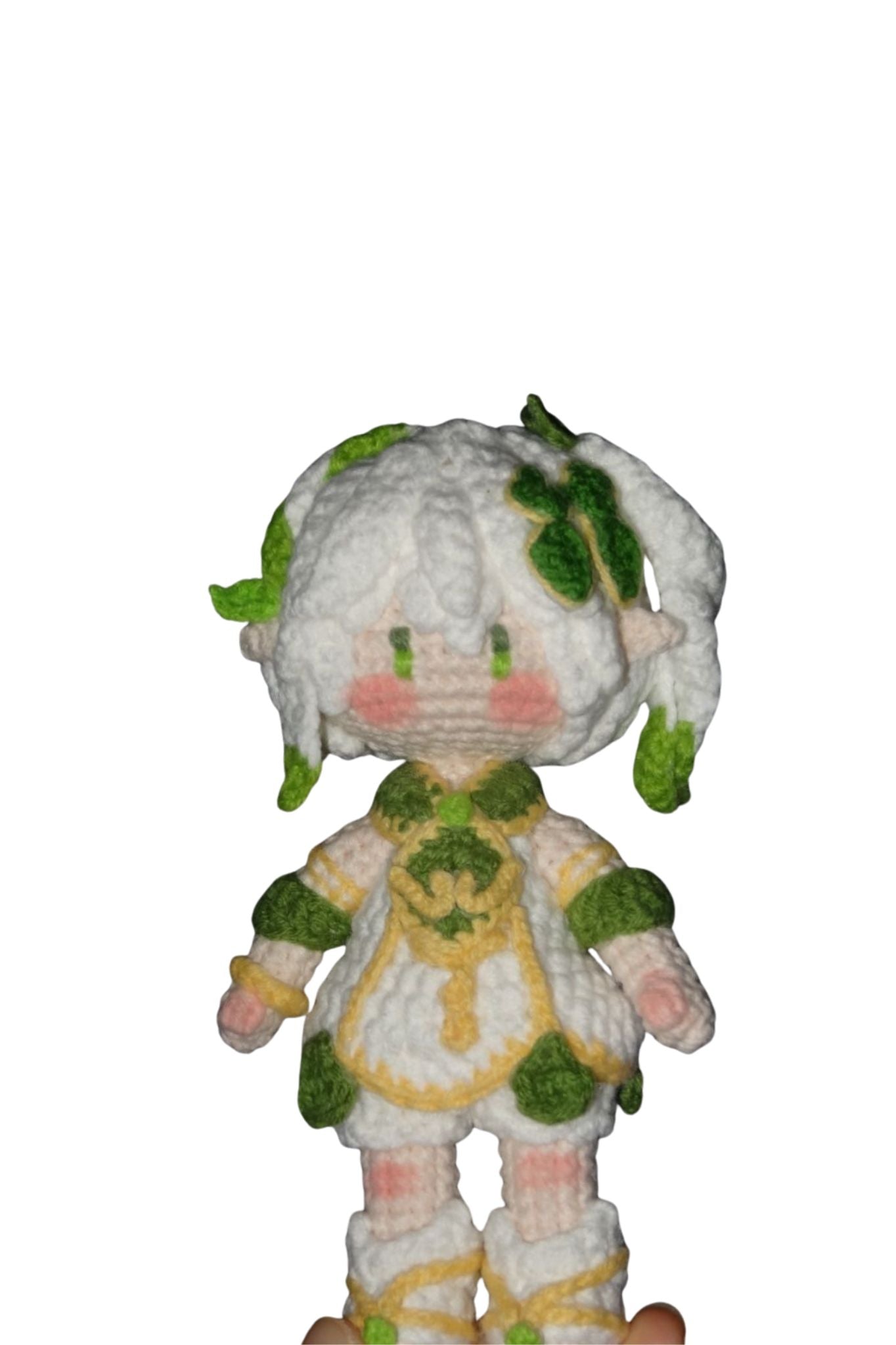 [Finished Product] Custom Nahida the Genshin Game Fan Art - Handmade Crochet Keychain Charm