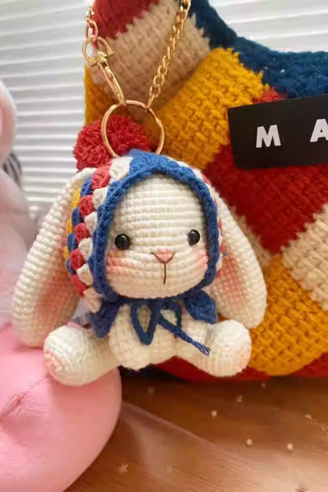 [Finished Product] Vintage Granny Square Lop-eared Rabbit - Handmade Crochet Charm & Decor