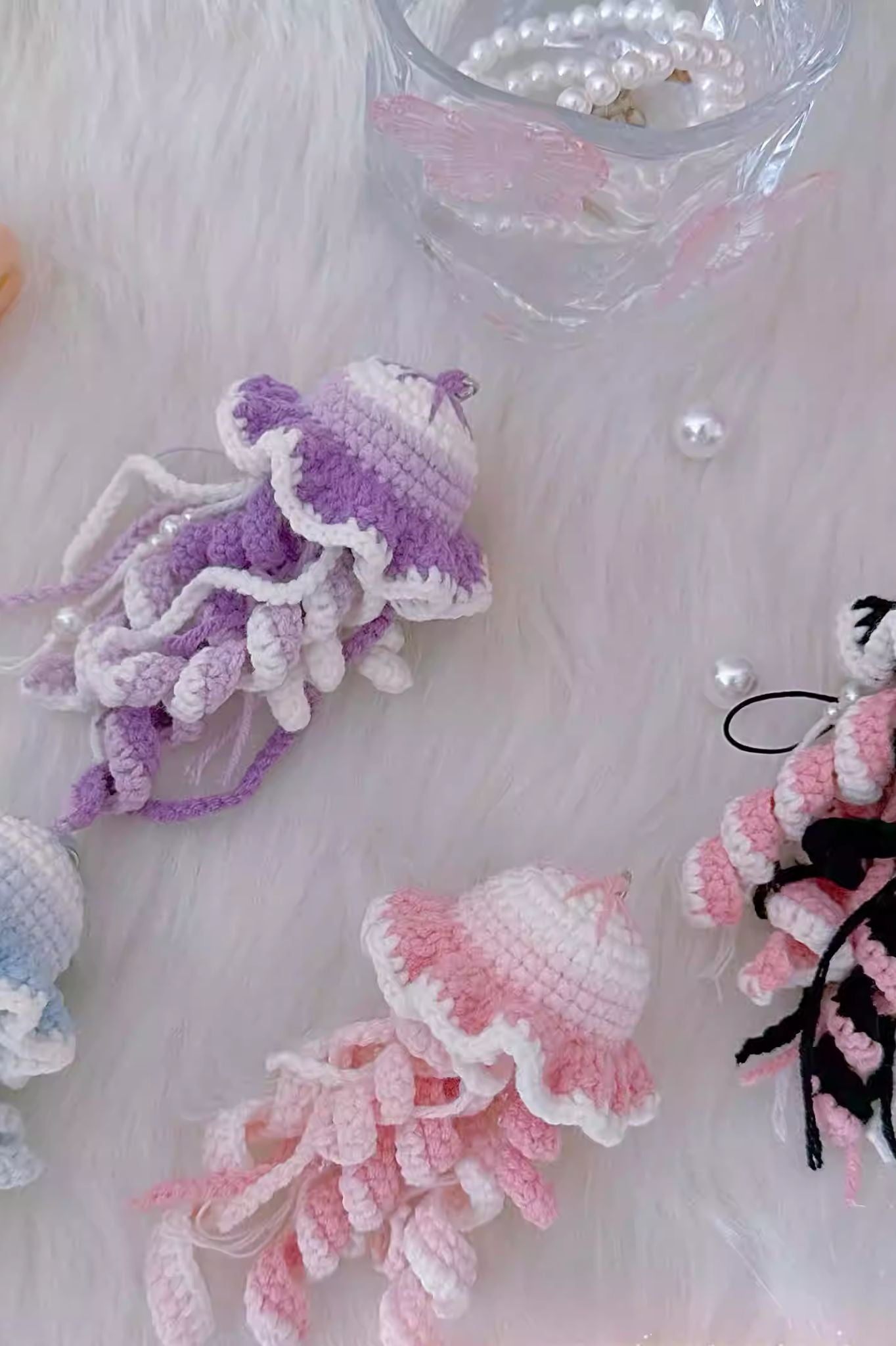 [Finished Product] Custom Gradient Jellyfish Handmade Crochet Keychain Charm Series