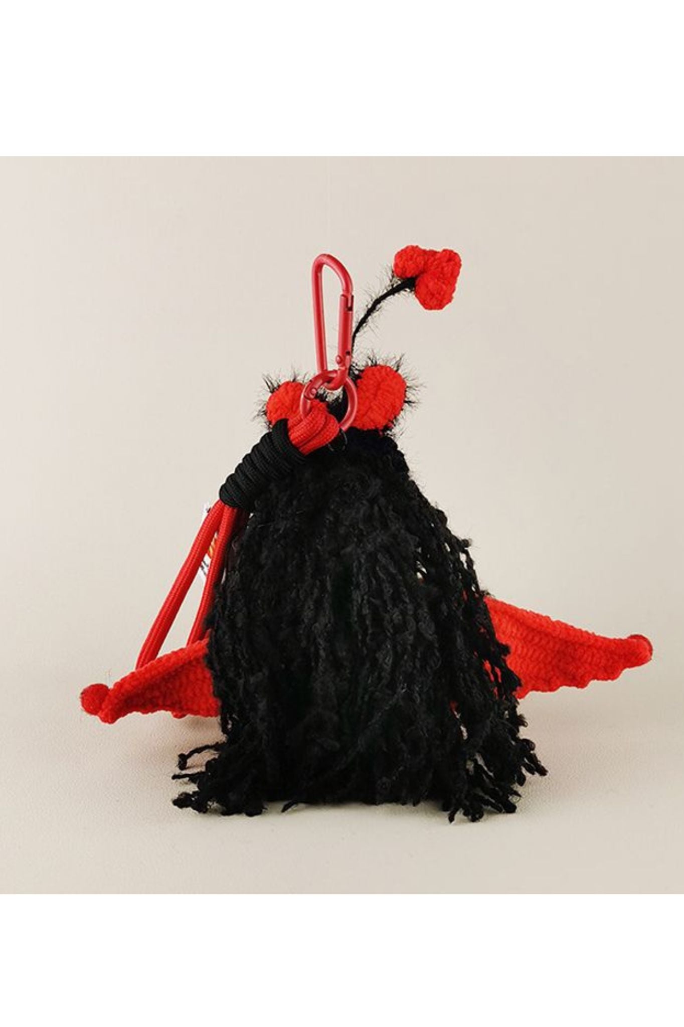 Handmade Crocheted Doll Keychain - Red and Black Little Devil Dress