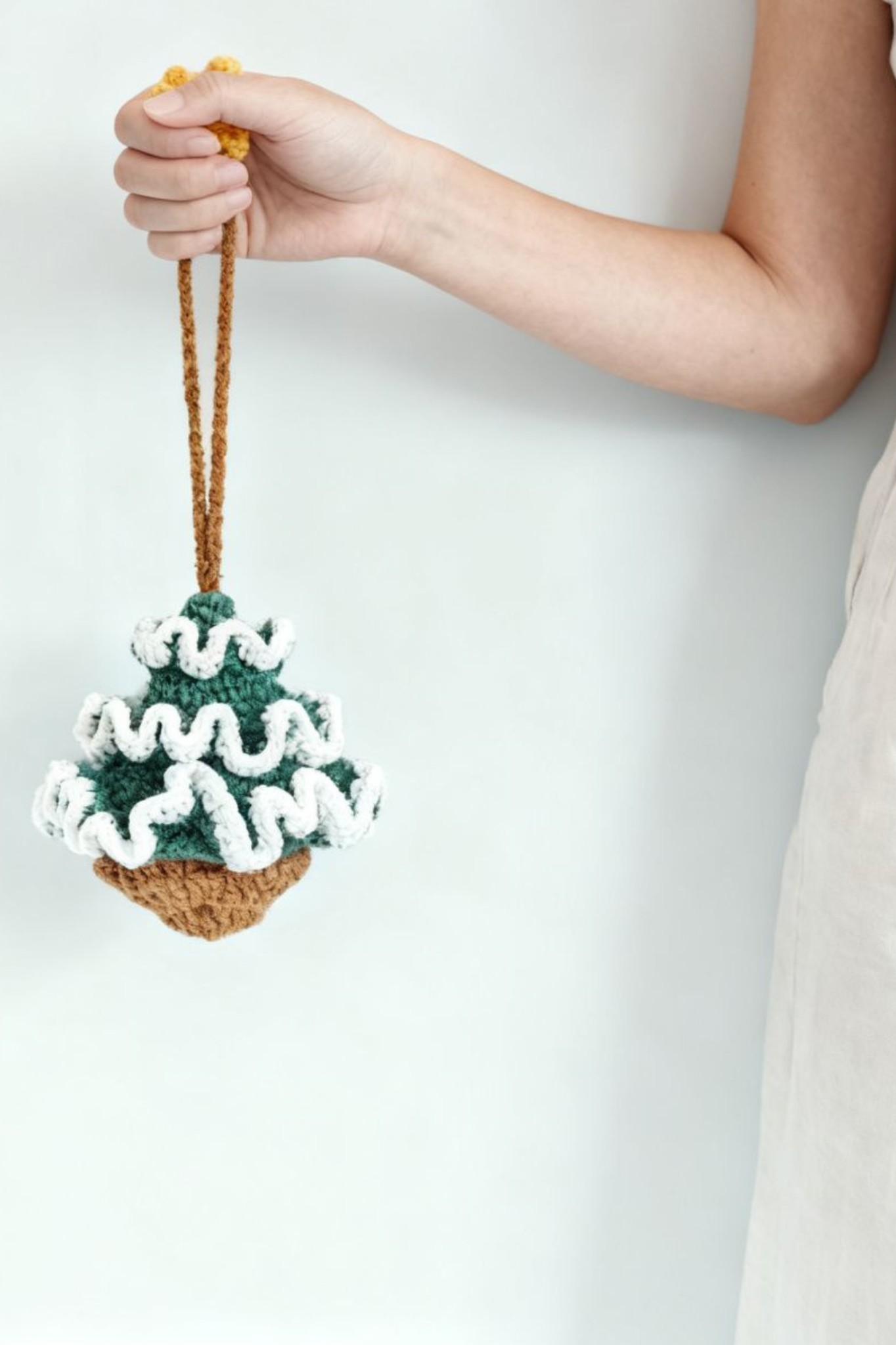 Finished Product Christmas Tree Headphone Case Ornament Handmade Crochet Keychain Charm