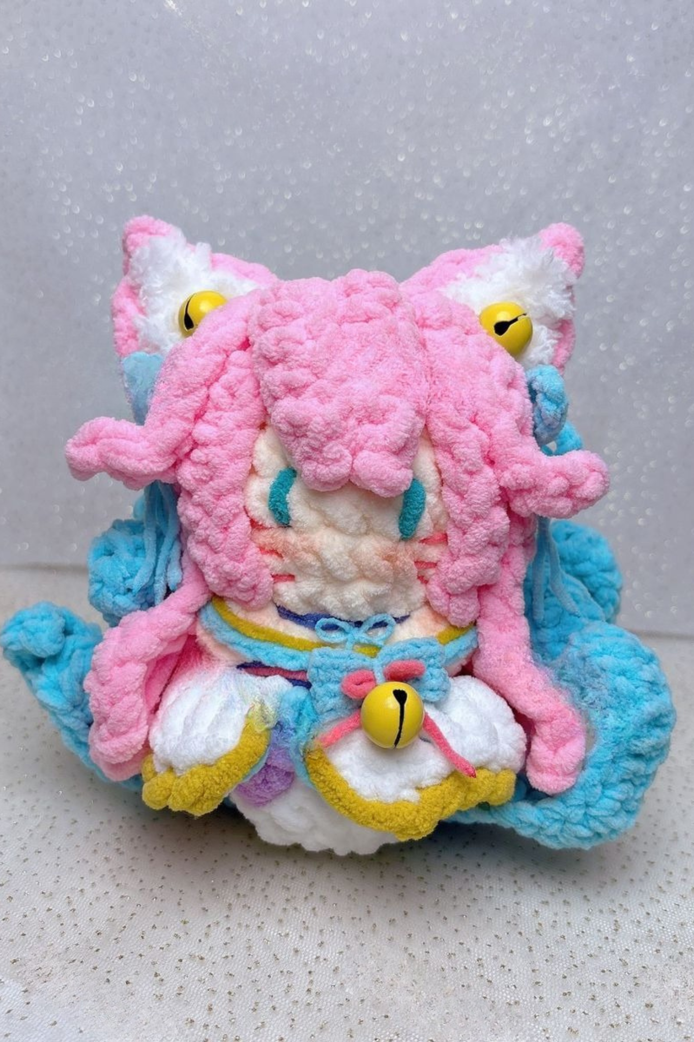 [Finished Product] Custom LOL Game Ahri Fan Art - Handmade Crochet Keychain Charm