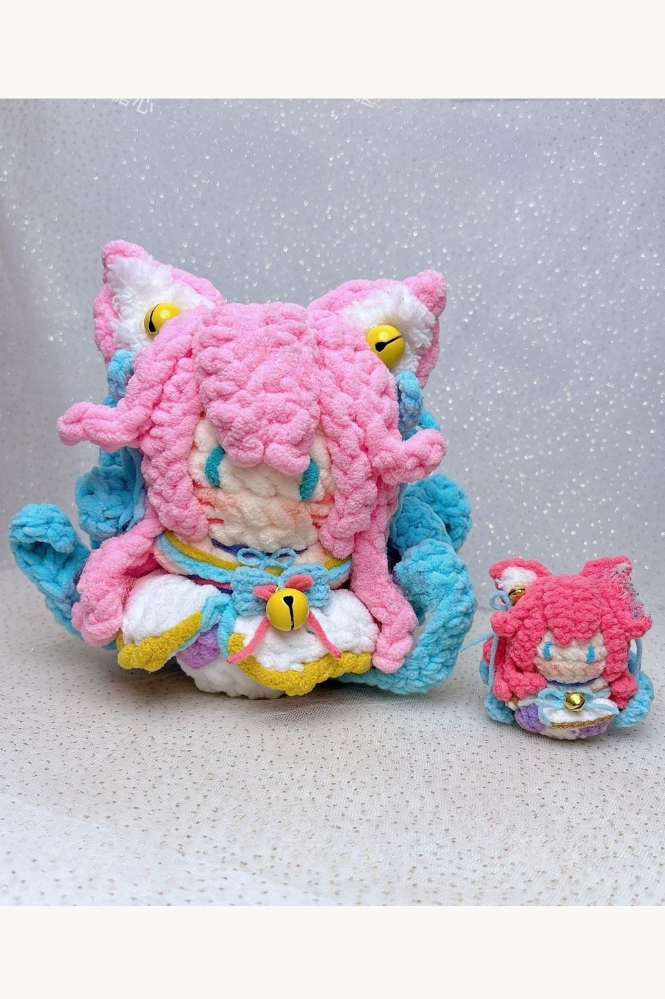 [Finished Product] Custom LOL Game Ahri Fan Art - Handmade Crochet Keychain Charm