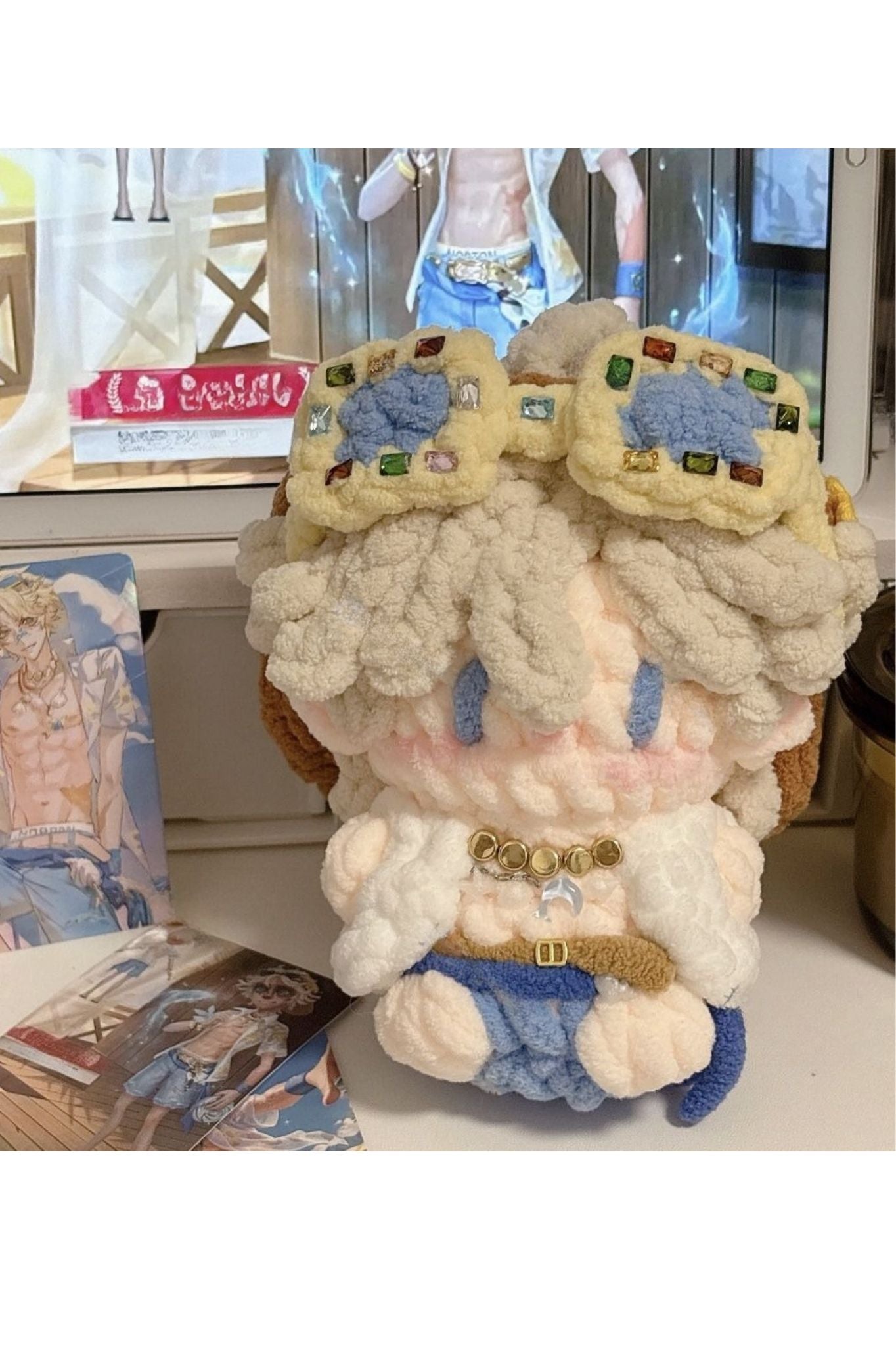 Finished Product Custom Identity V Norton Campbell（Prospector） Game Fan Art - Handmade Crochet Keychain Charm