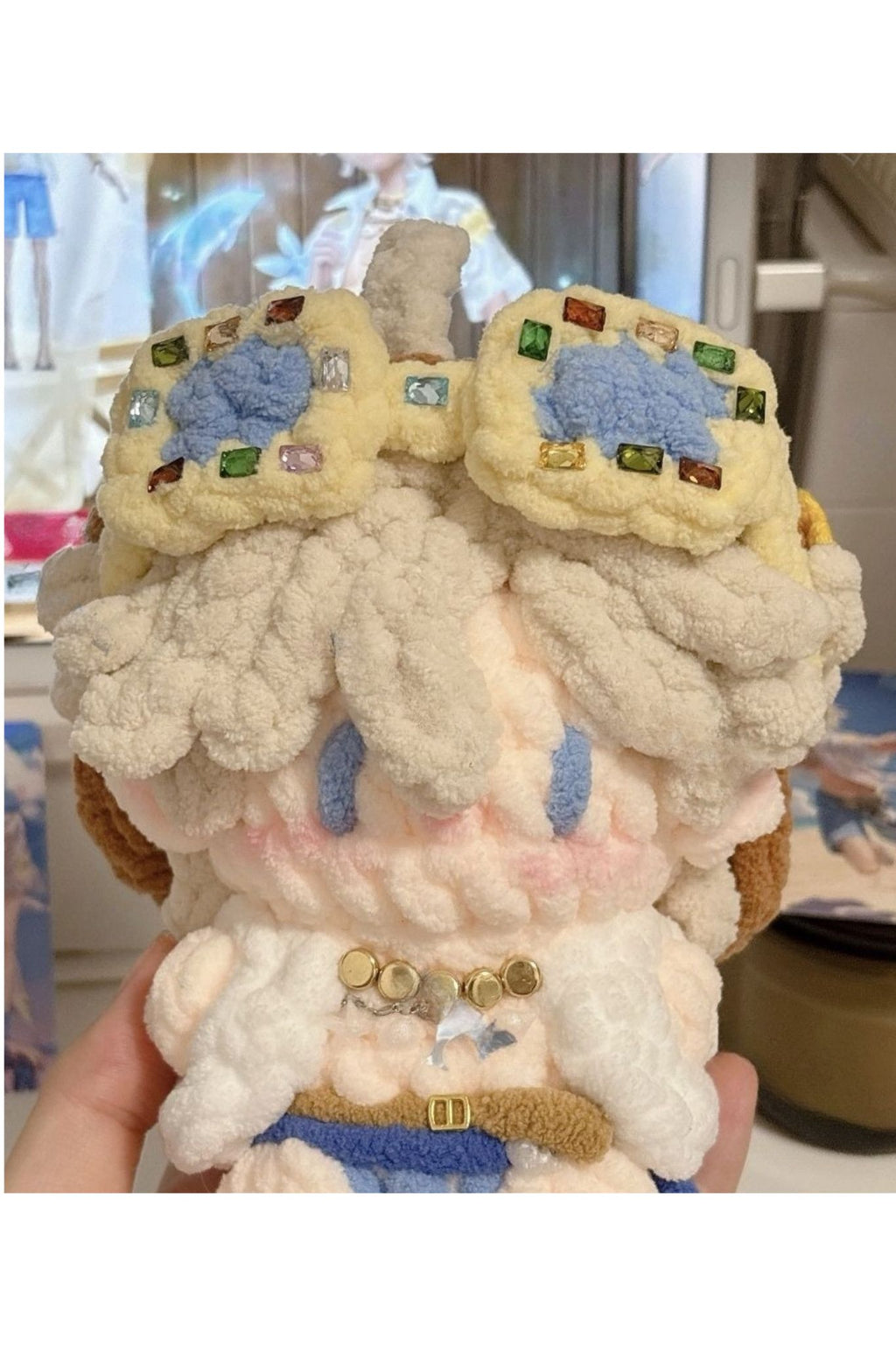 Finished Product Custom Identity V Norton Campbell（Prospector） Game Fan Art - Handmade Crochet Keychain Charm