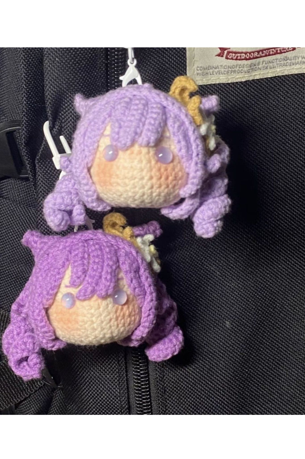 [Finished Product] Custom the Genshin Game Keqing Fan Art - Handmade Crochet Keychain Charm