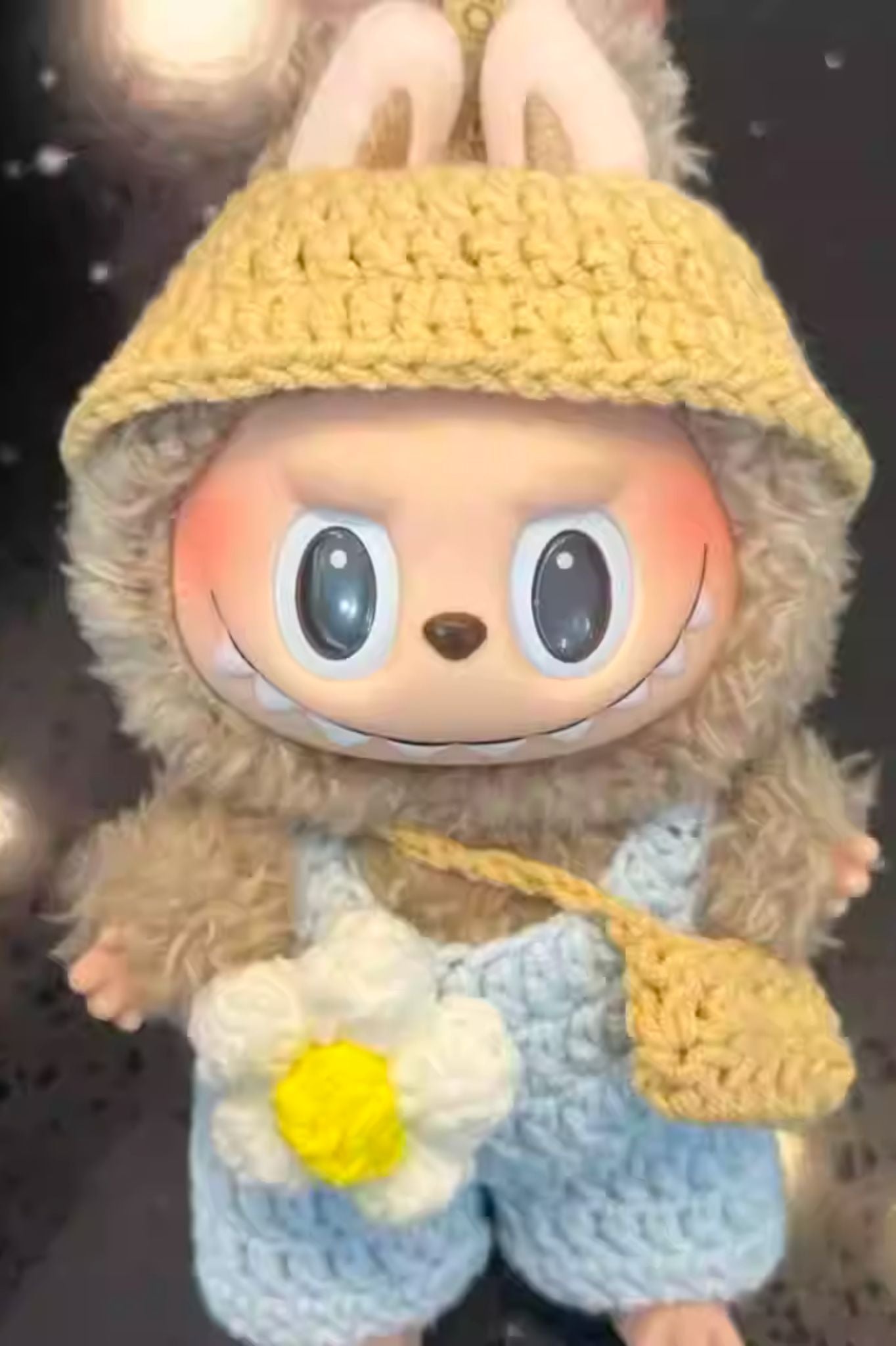 Finished Product Custom Labubu Doll Outfit - Handmade Crochet Keychain Charm & Collectible Accessory